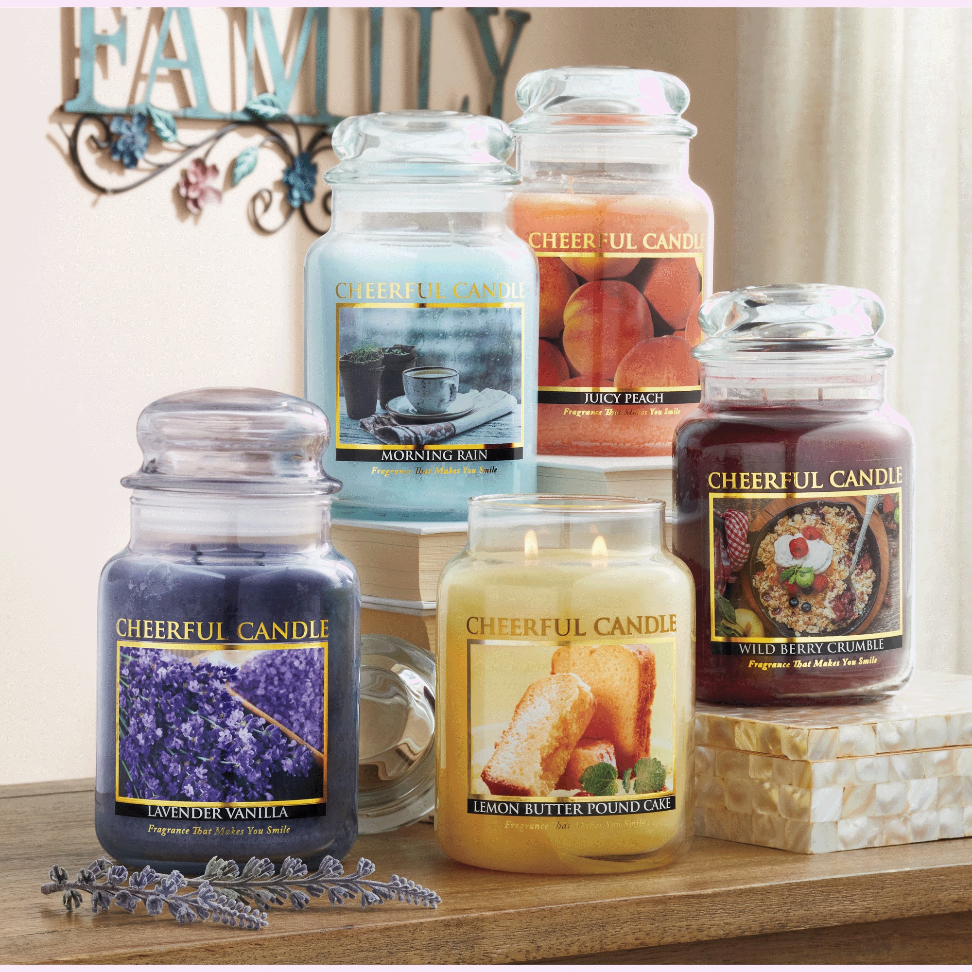 Cheerful Large Jar Candle, 24 Ounces