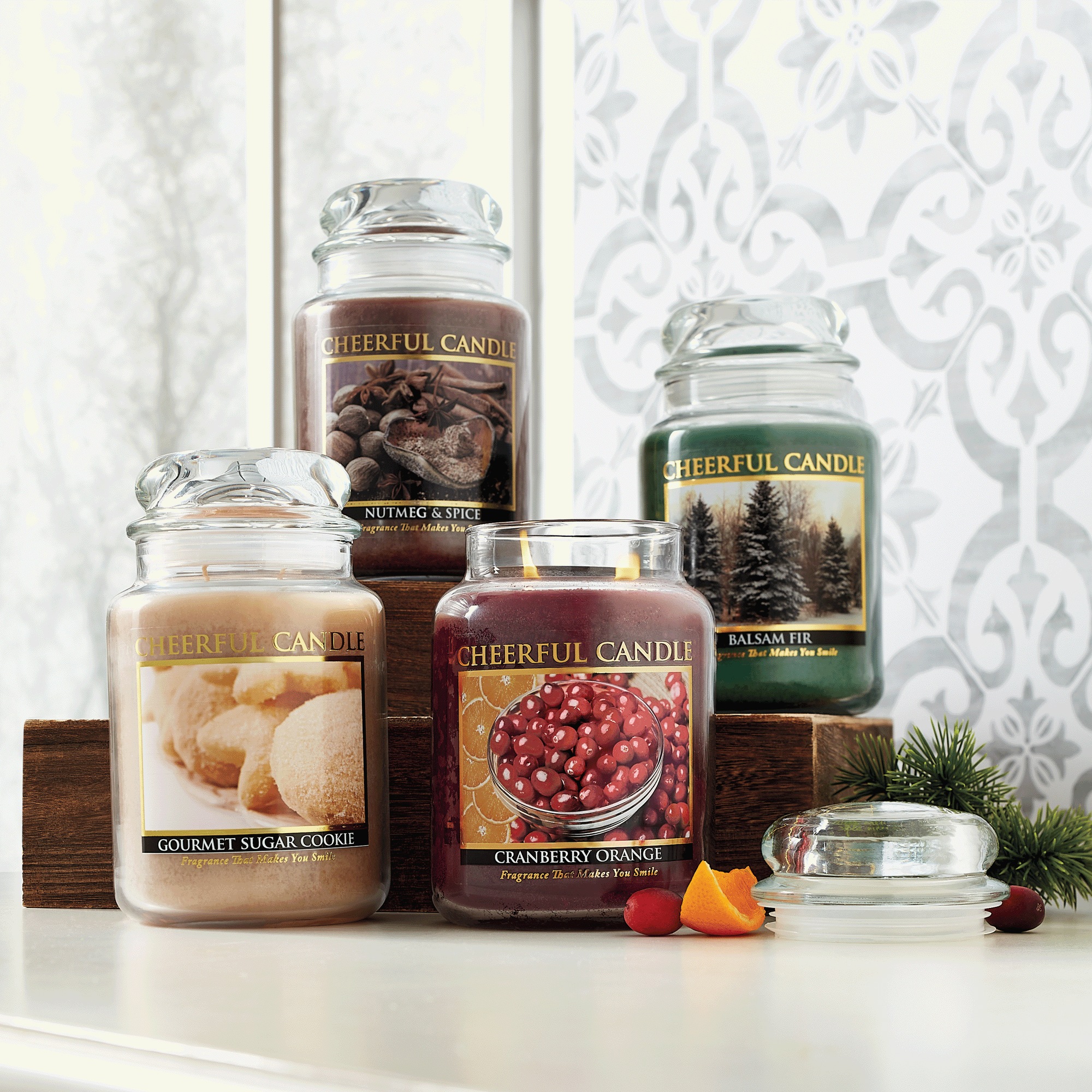 Cheerful Large Jar Candle, 24 Ounces 3 Cheerful Large Jar Candle, 24 Ounces