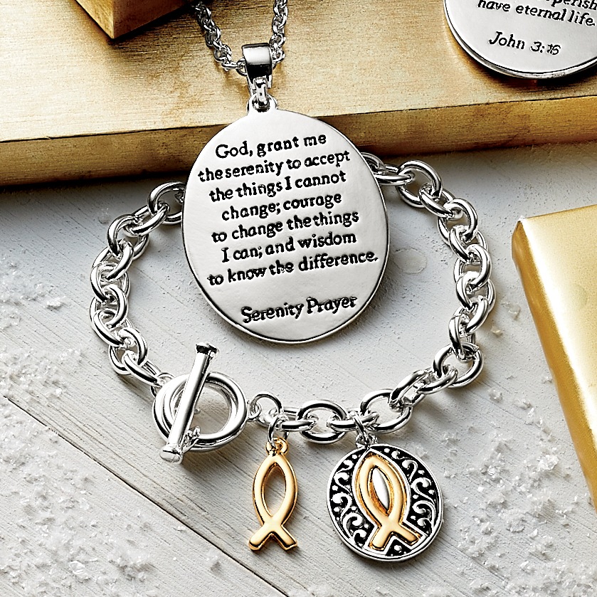 Prayer Charm Two-Tone Jewelry 5 Prayer Charm Two-Tone Jewelry