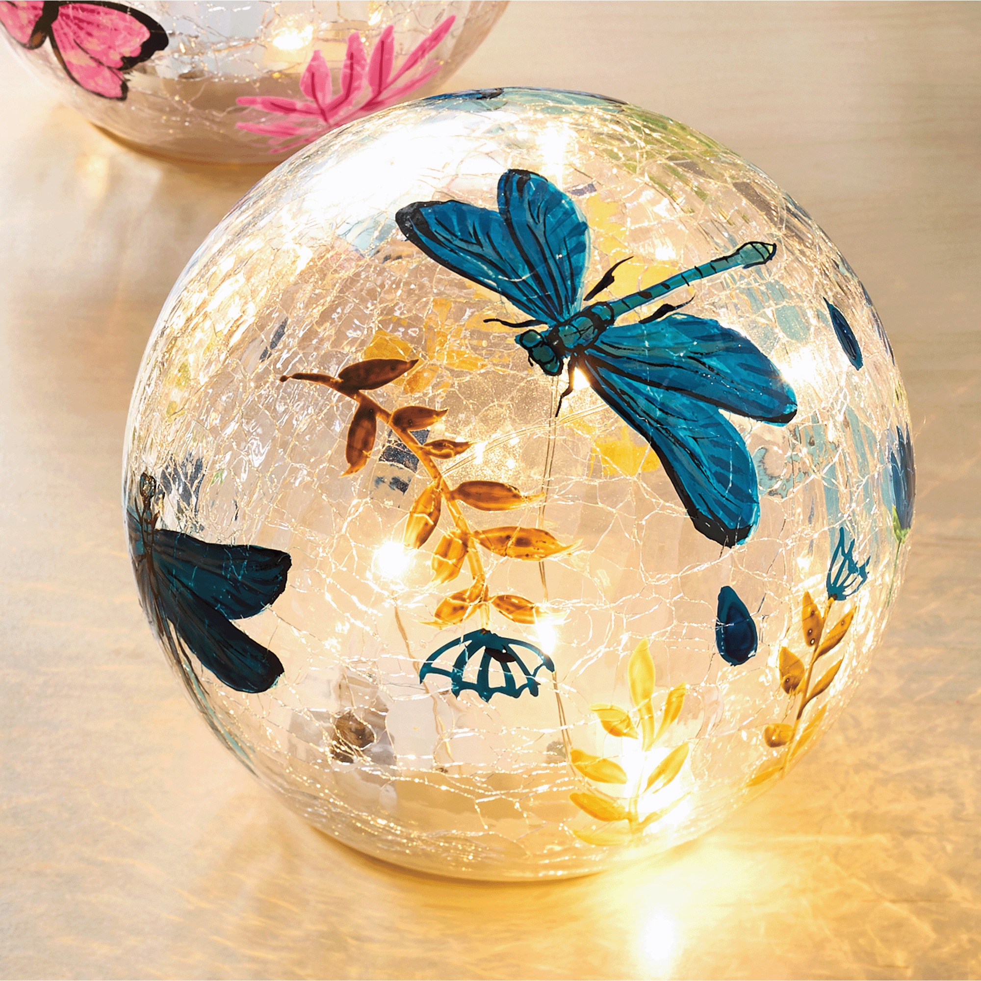 Choice of 3 Lit Glass Spring Orbs