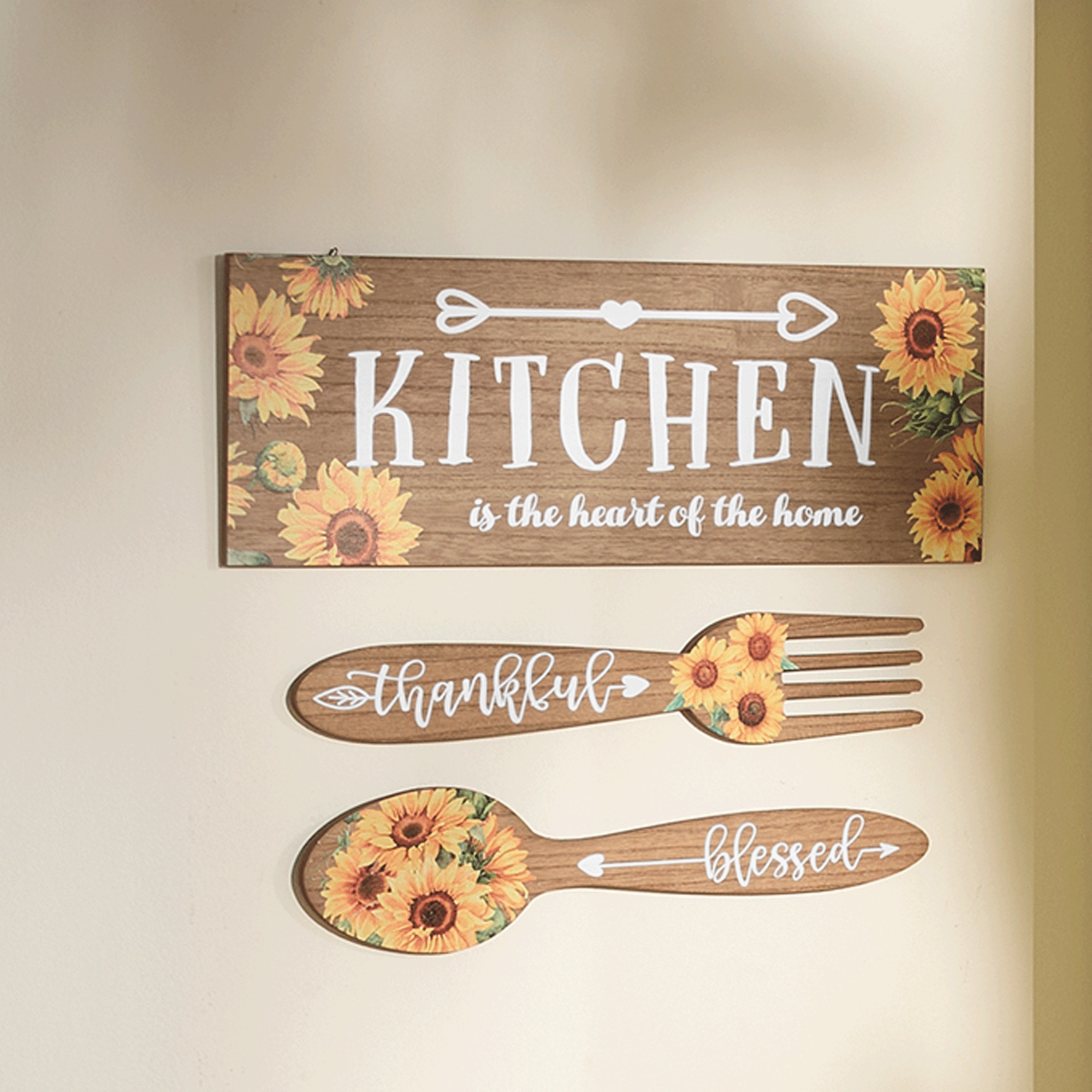 3-Piece Sunflower Kitchen Wall Art