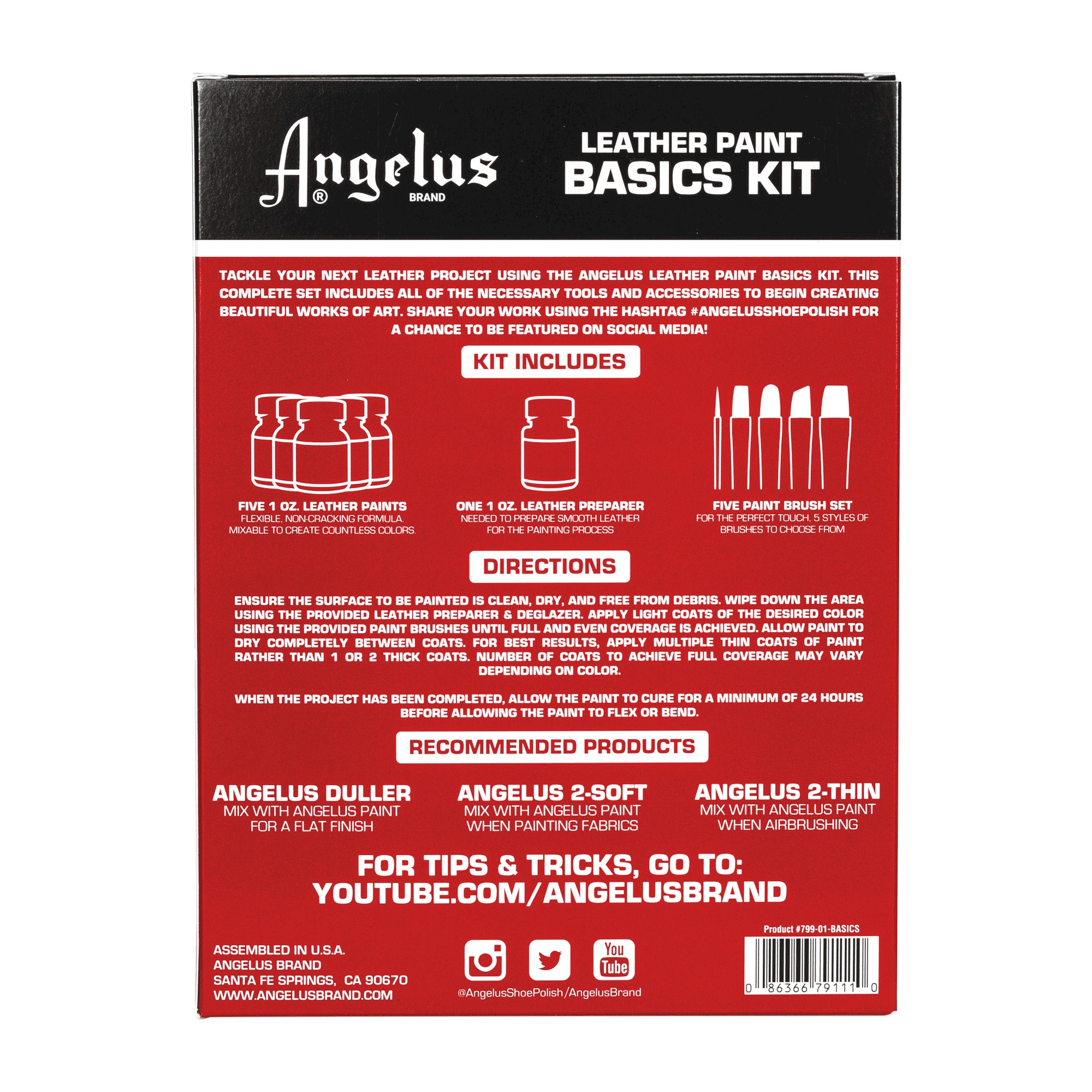 Angelus 11-Piece Acrylic Leather Paint Basics Kit 6 Angelus 11-Piece Acrylic Leather Paint Basics Kit