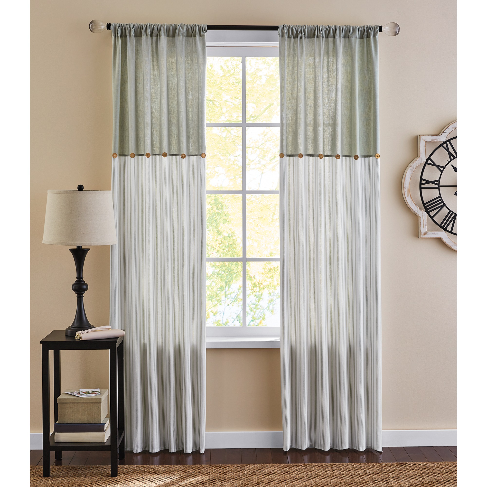 Cotton Striped Panel with Buttons 3 Cotton Striped Panel with Buttons