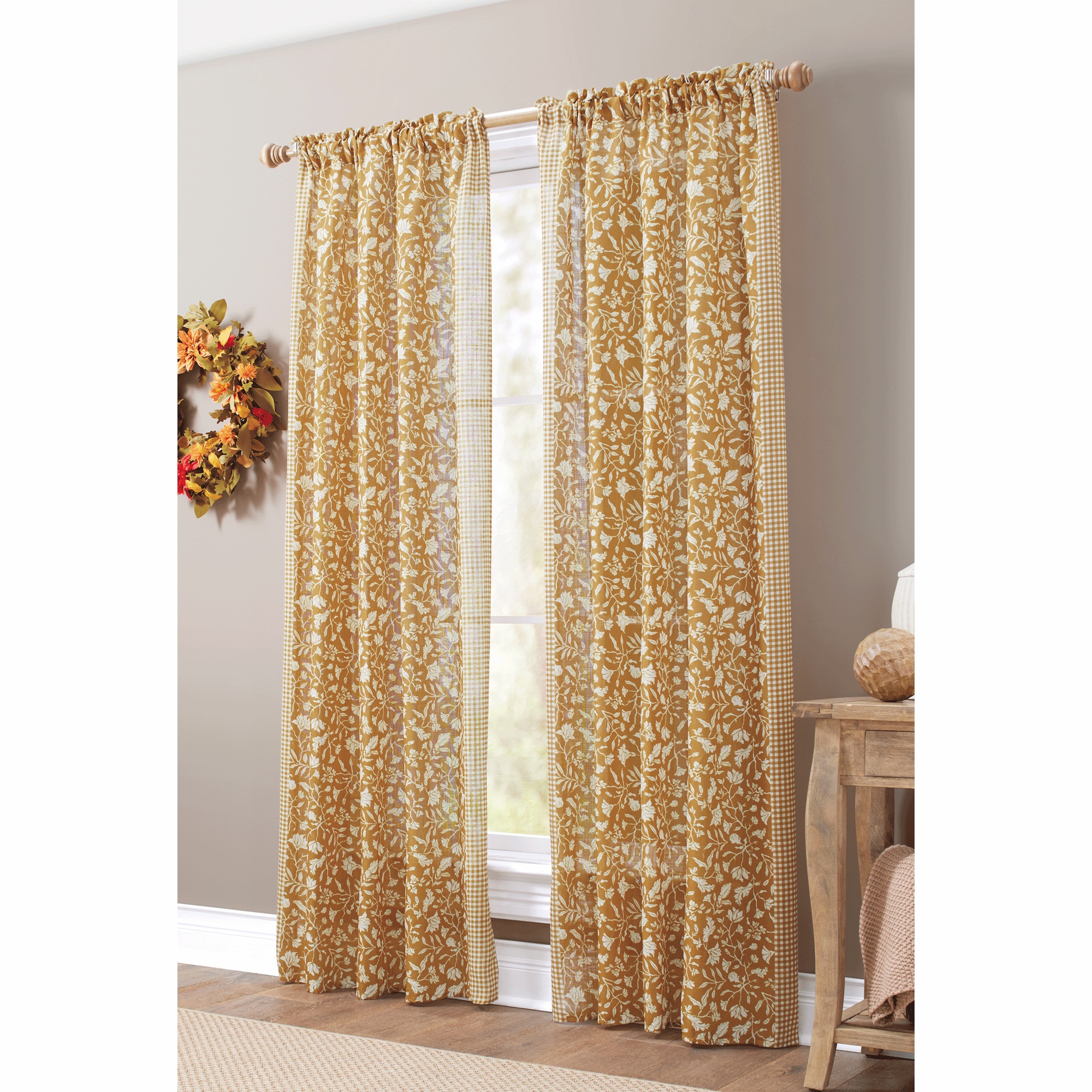 Autumn Gingham Border Panel