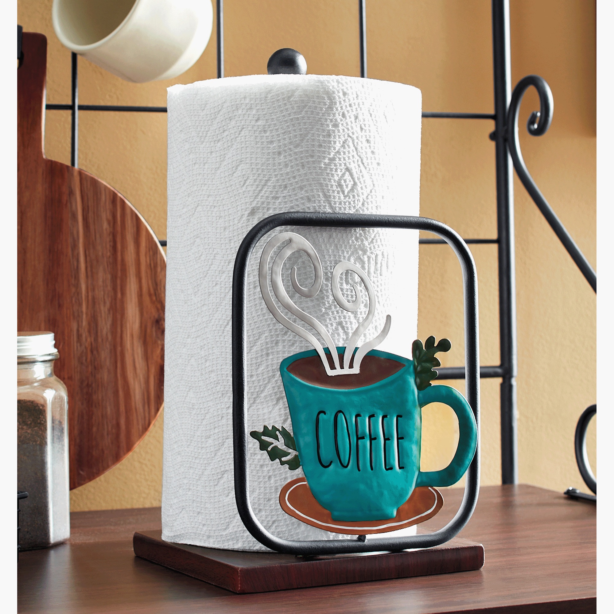 Steaming Coffee Paper Towel Holder