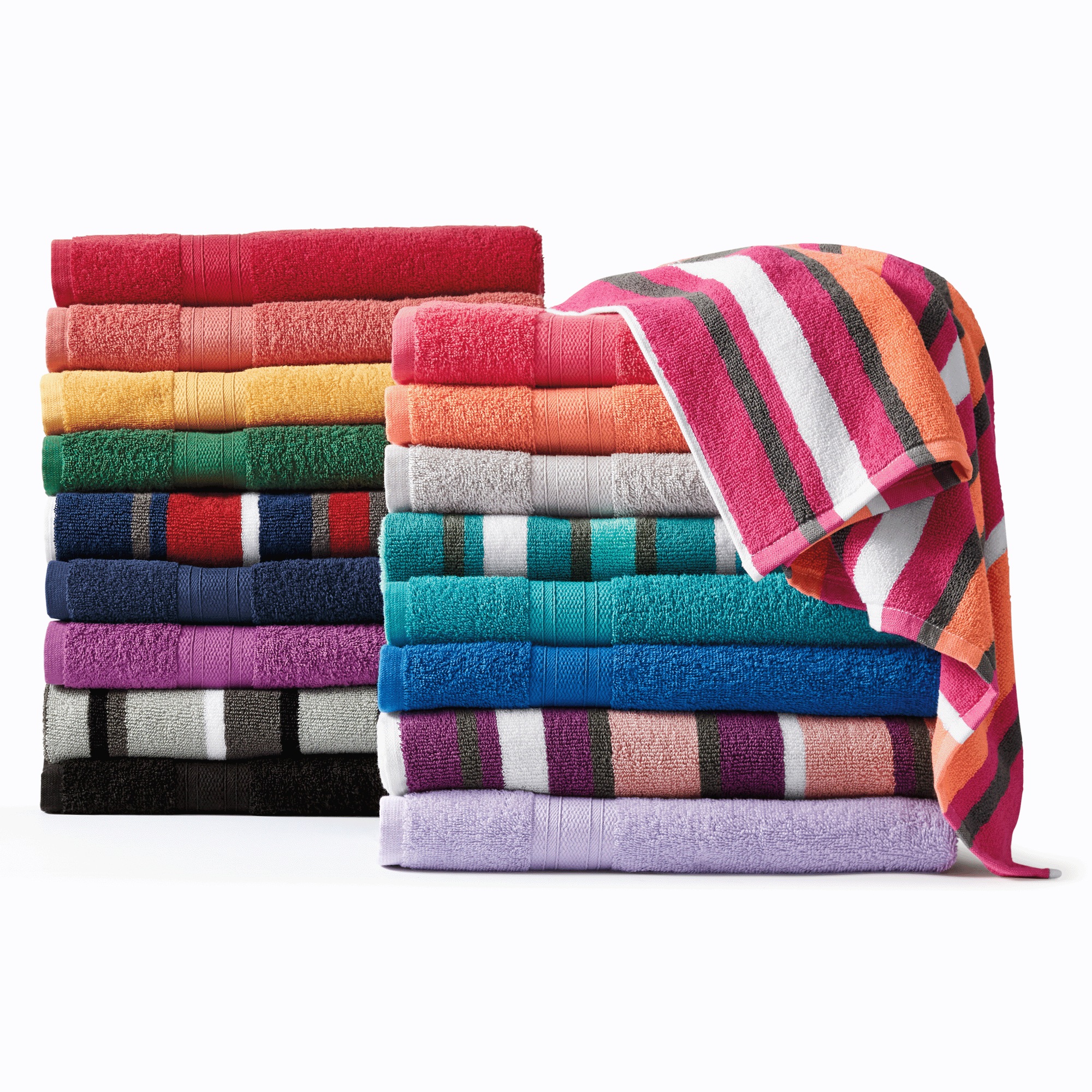 Color Connection Cotton Bath Towel Set, 8 Pieces