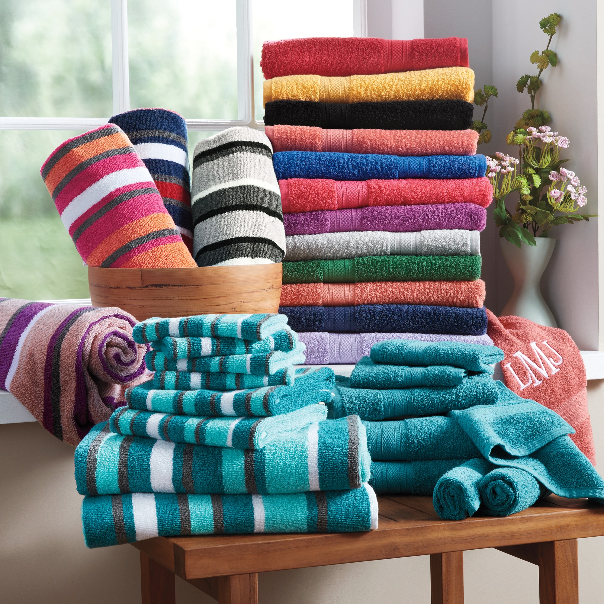 Color Connection Cotton Bath Towel Set, 8 Pieces