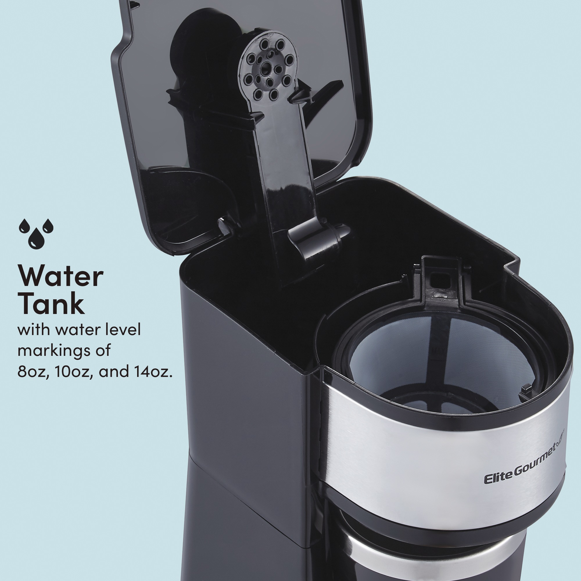 Elite Gourmet 1-Cup Coffee Maker with Mug 6 Elite Gourmet 1-Cup Coffee Maker with Mug