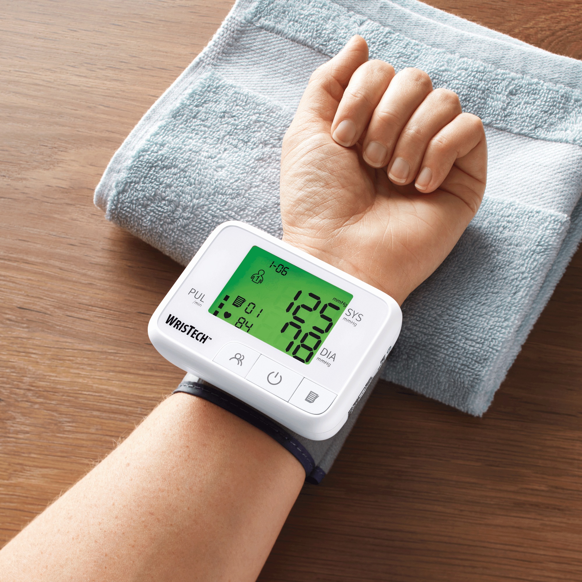 Talking Color-Coded Wrist Blood Pressure Monitor