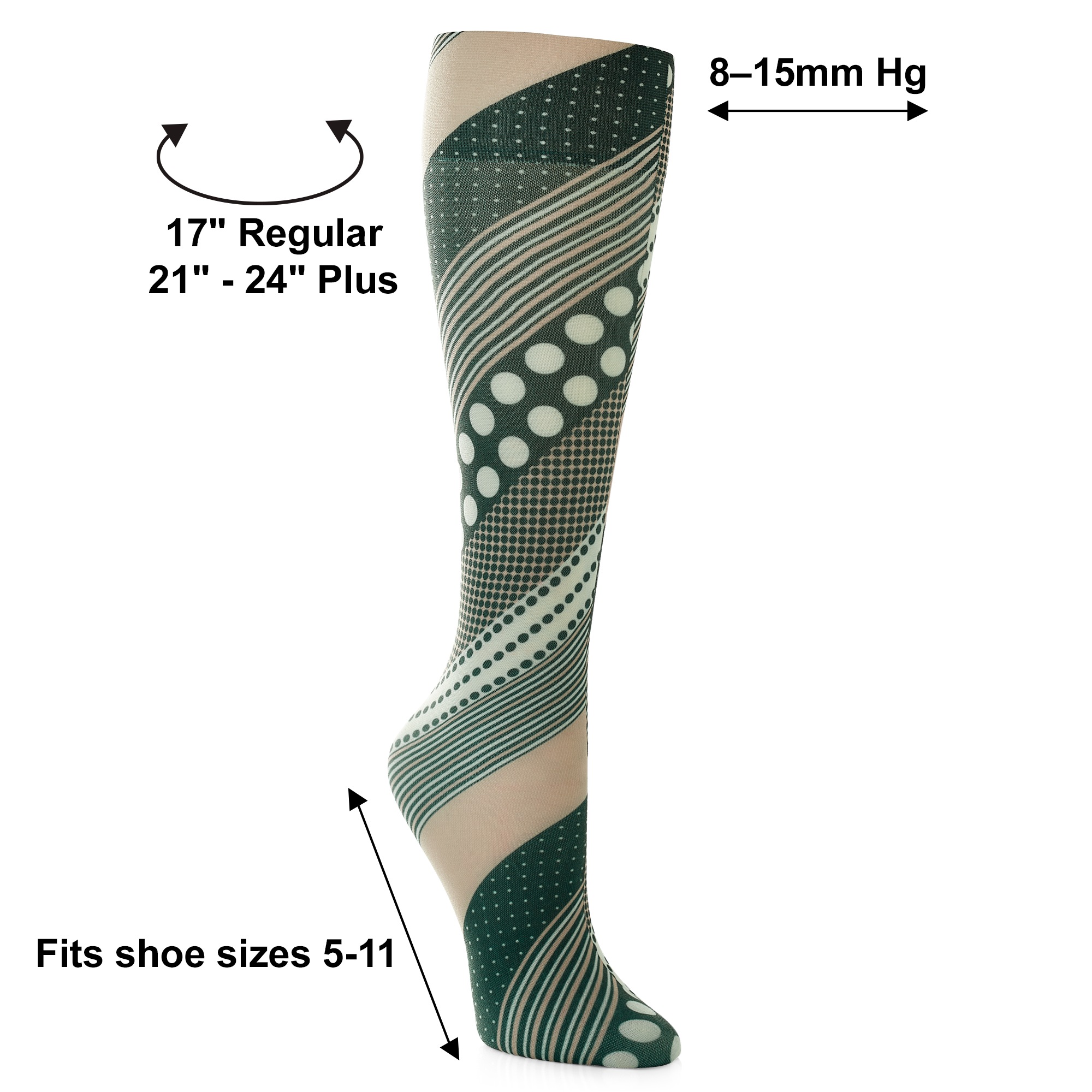 Celeste Stein Stylish and Latex-Free Mild Compression Socks - 8â?5mmHg