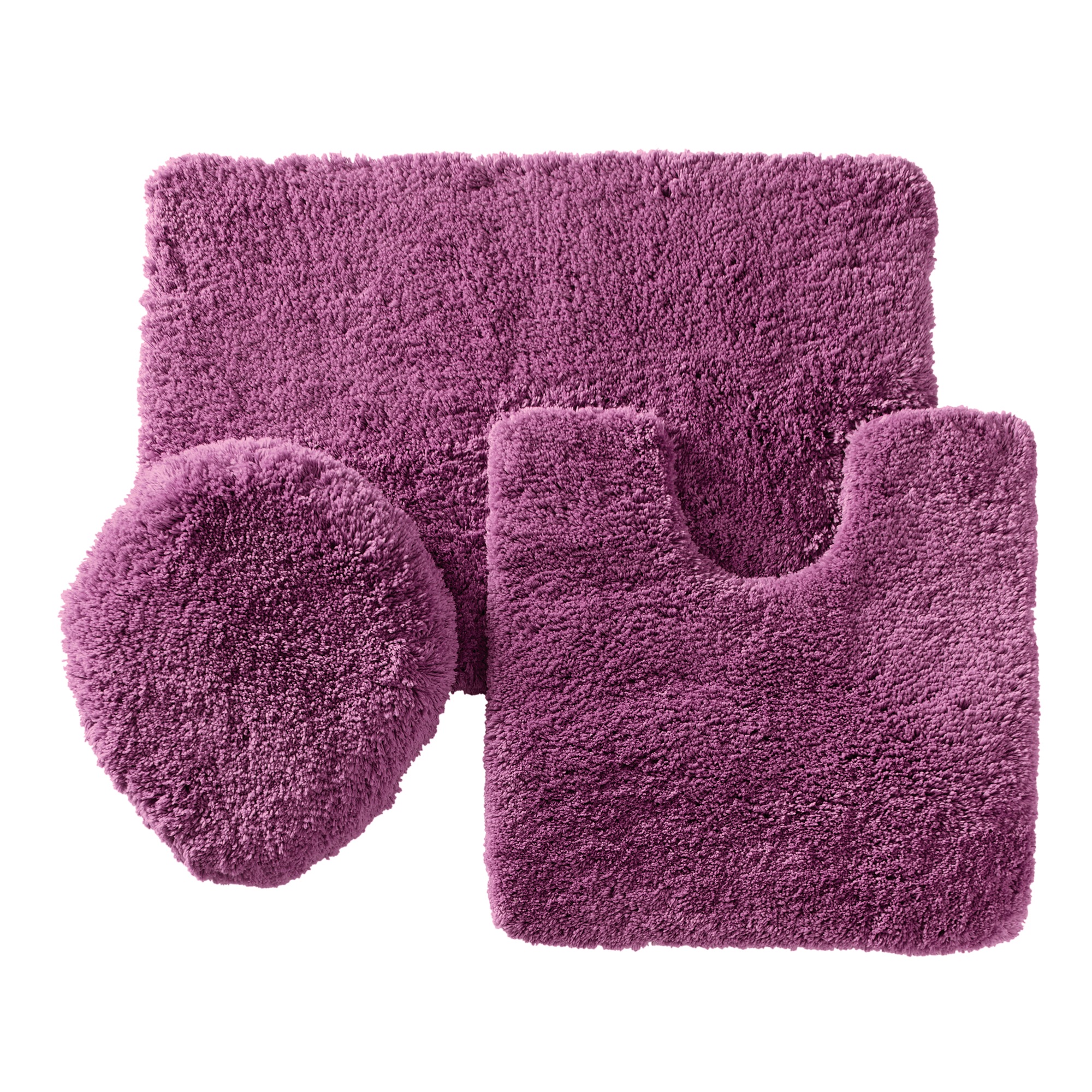 Color Connection 3-Piece Shag Bath Mat Set 3 Color Connection 3-Piece Shag Bath Mat Set
