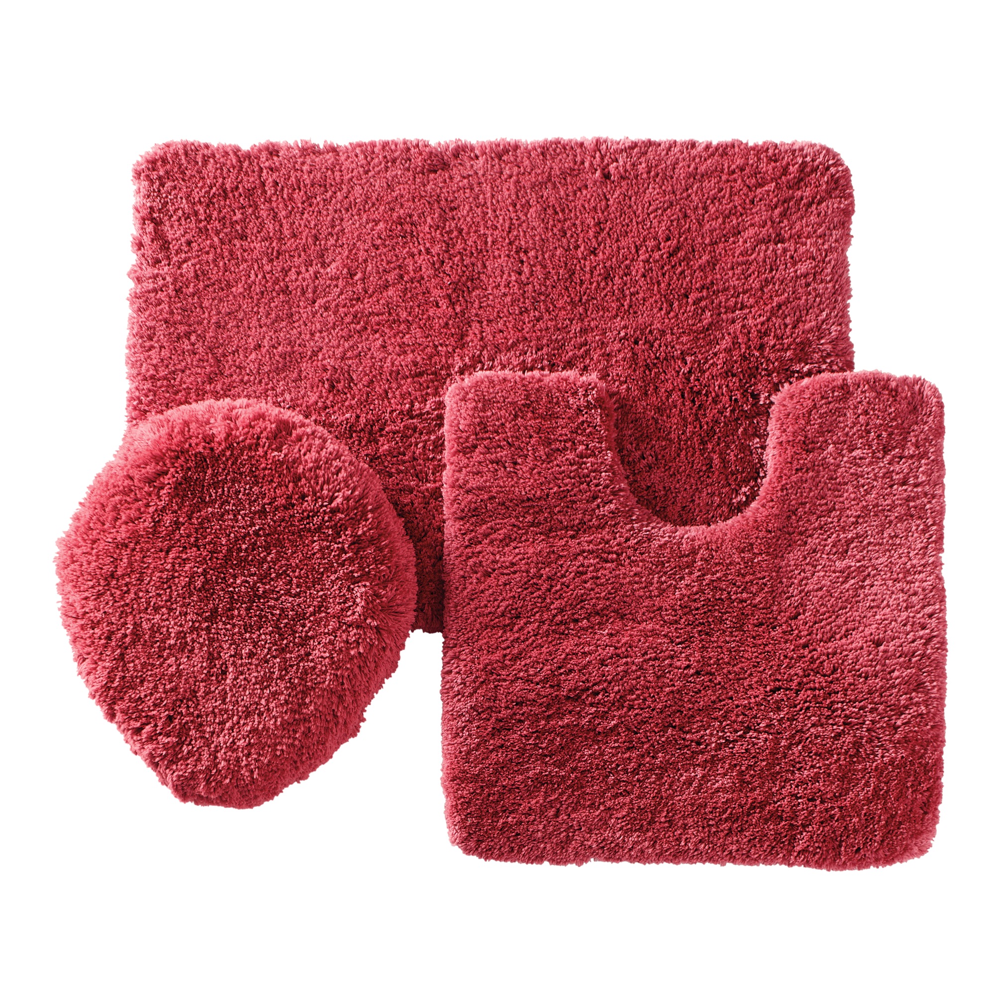 Color Connection 3-Piece Shag Bath Mat Set 4 Color Connection 3-Piece Shag Bath Mat Set