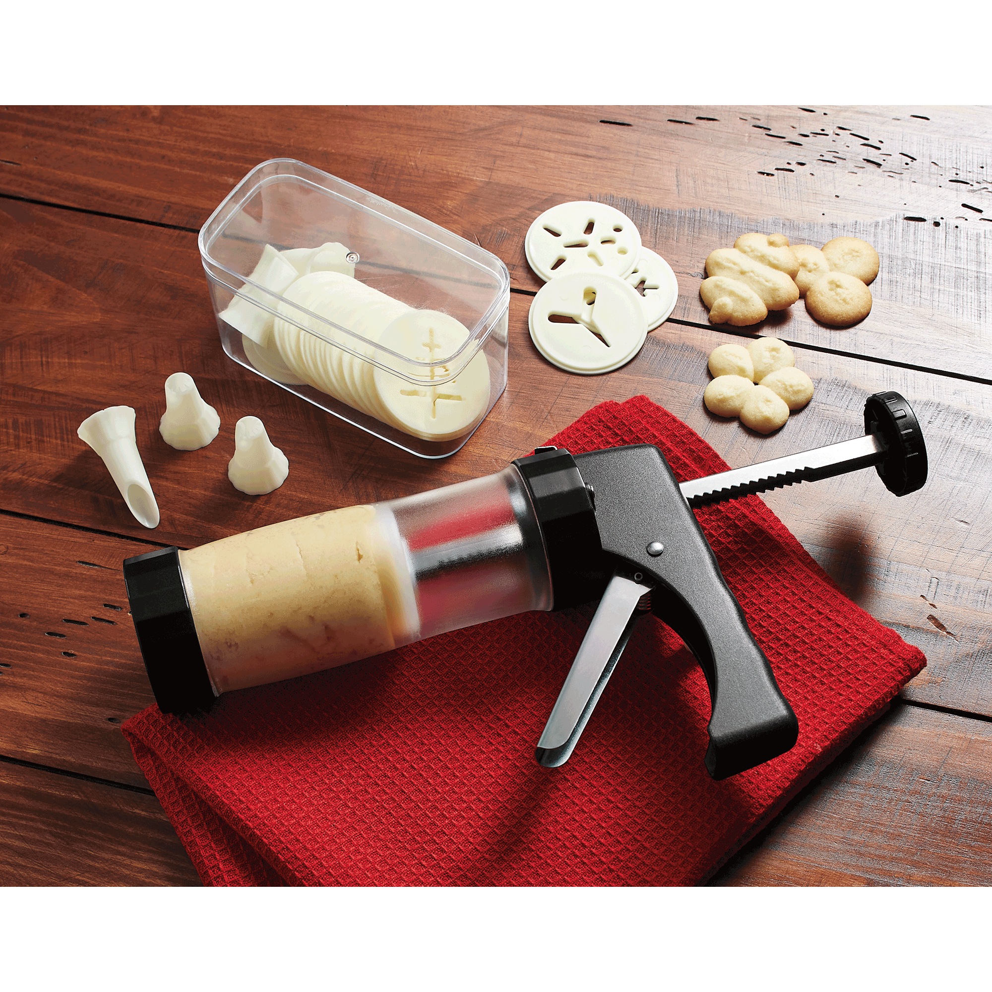 24-Piece Cookie Press Set with Storage Case