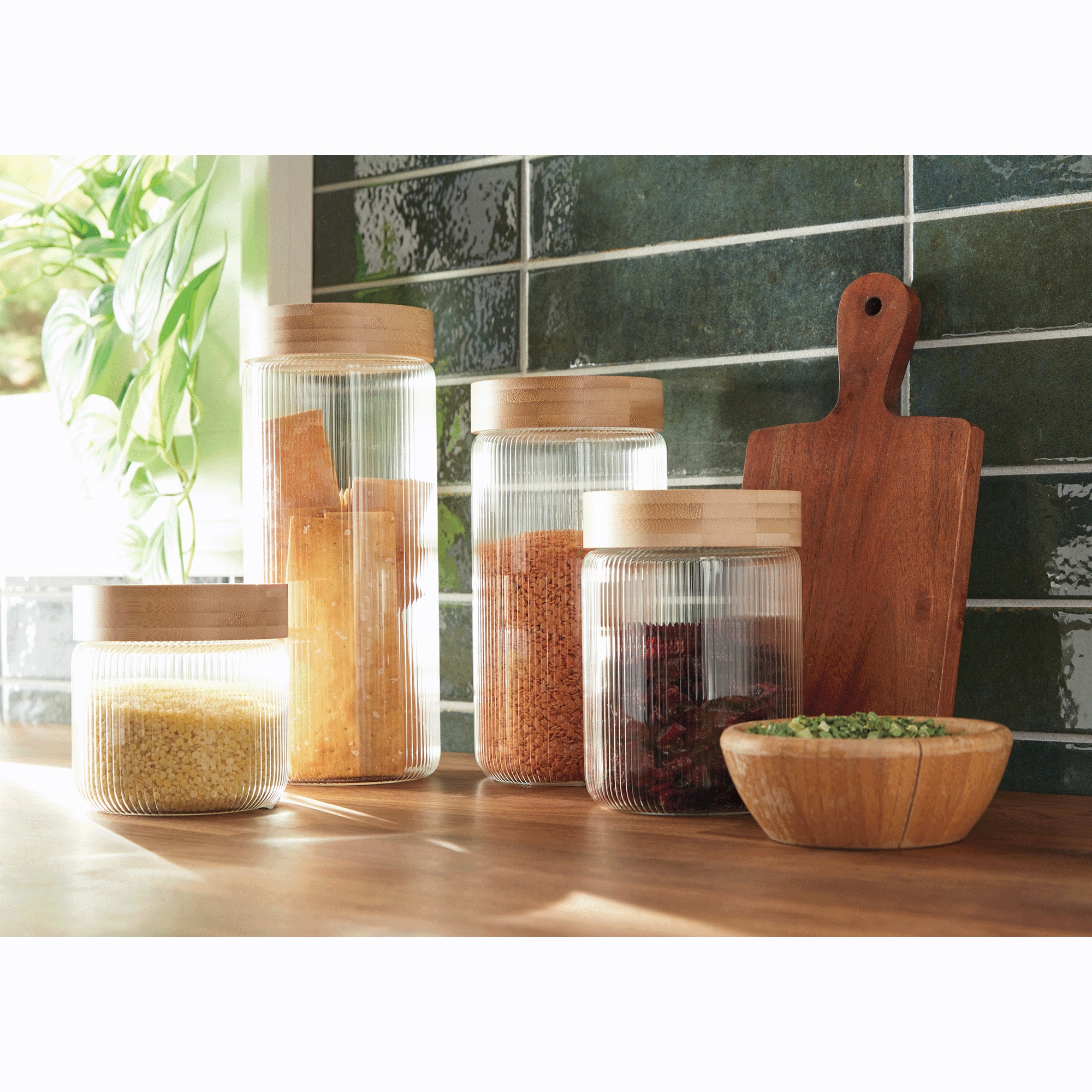 Set of 4 Glass Canisters