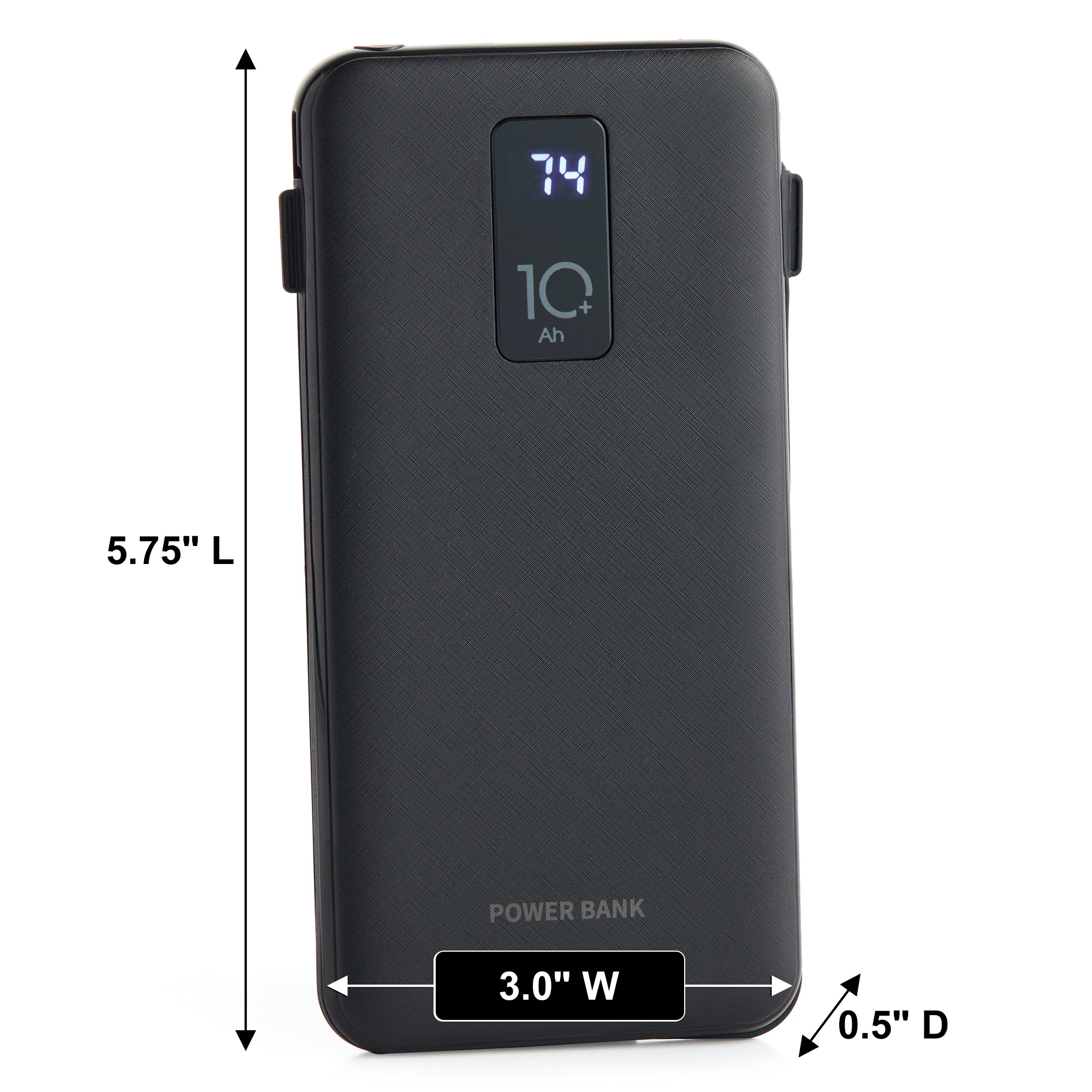 10,000mAh Portable Power Bank with Built-In USB-C, Micro USB and Lightning Cables 3 10,000mAh Portable Power Bank with Built-In USB-C, Micro USB and Lightning Cables