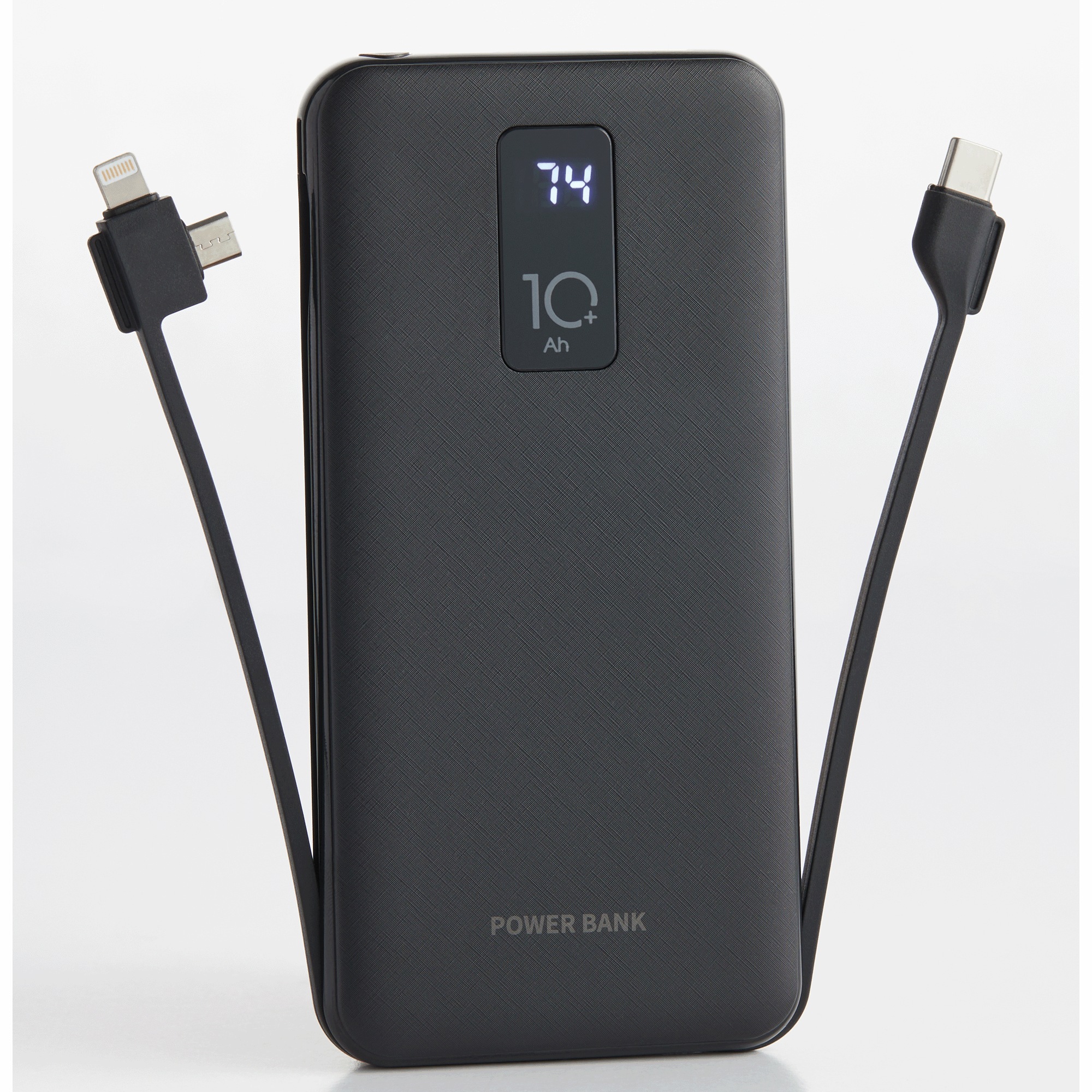 10,000mAh Portable Power Bank with Built-In USB-C, Micro USB and Lightning Cables 5 10,000mAh Portable Power Bank with Built-In USB-C, Micro USB and Lightning Cables