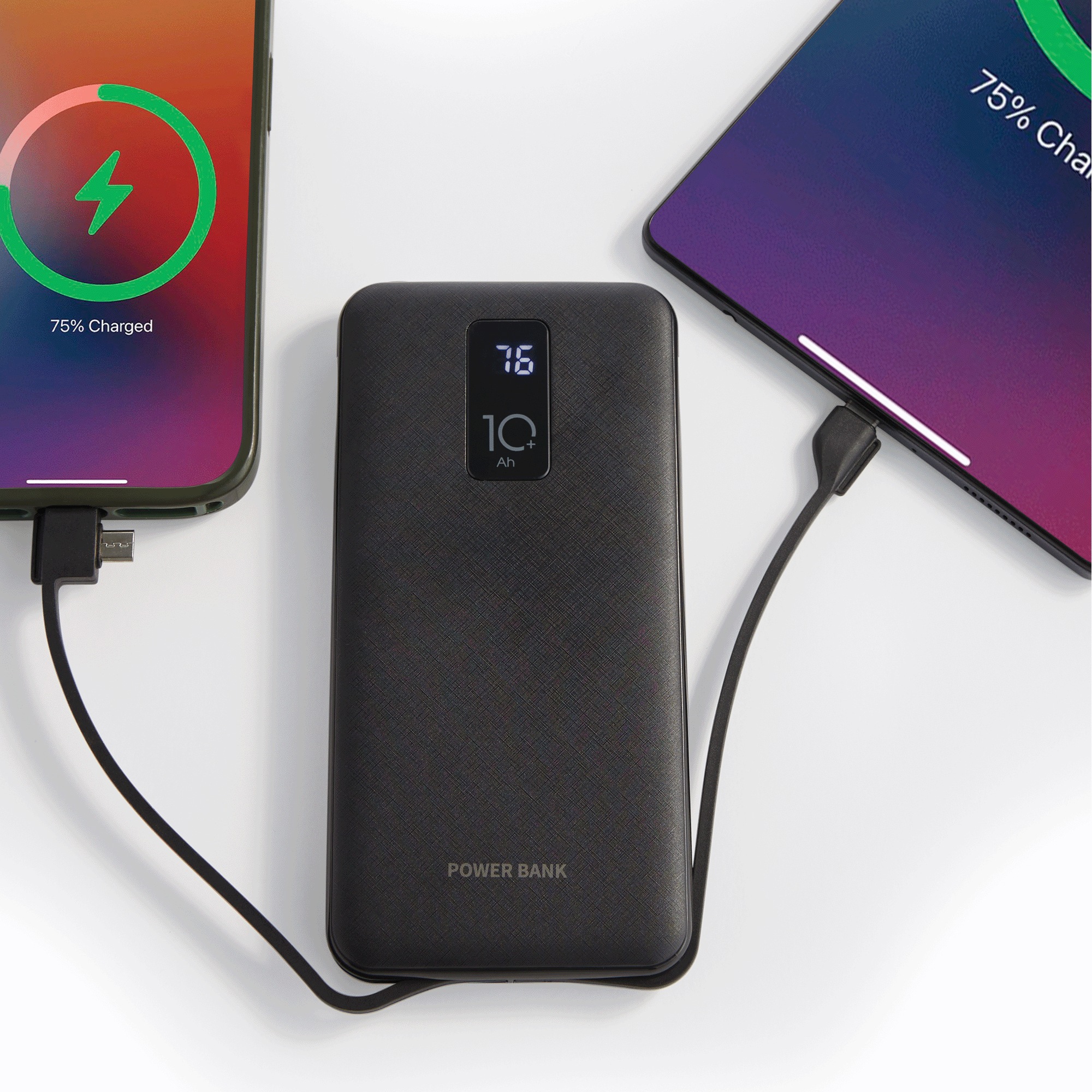 10,000mAh Portable Power Bank with Built-In USB-C, Micro USB and Lightning Cables 7 10,000mAh Portable Power Bank with Built-In USB-C, Micro USB and Lightning Cables