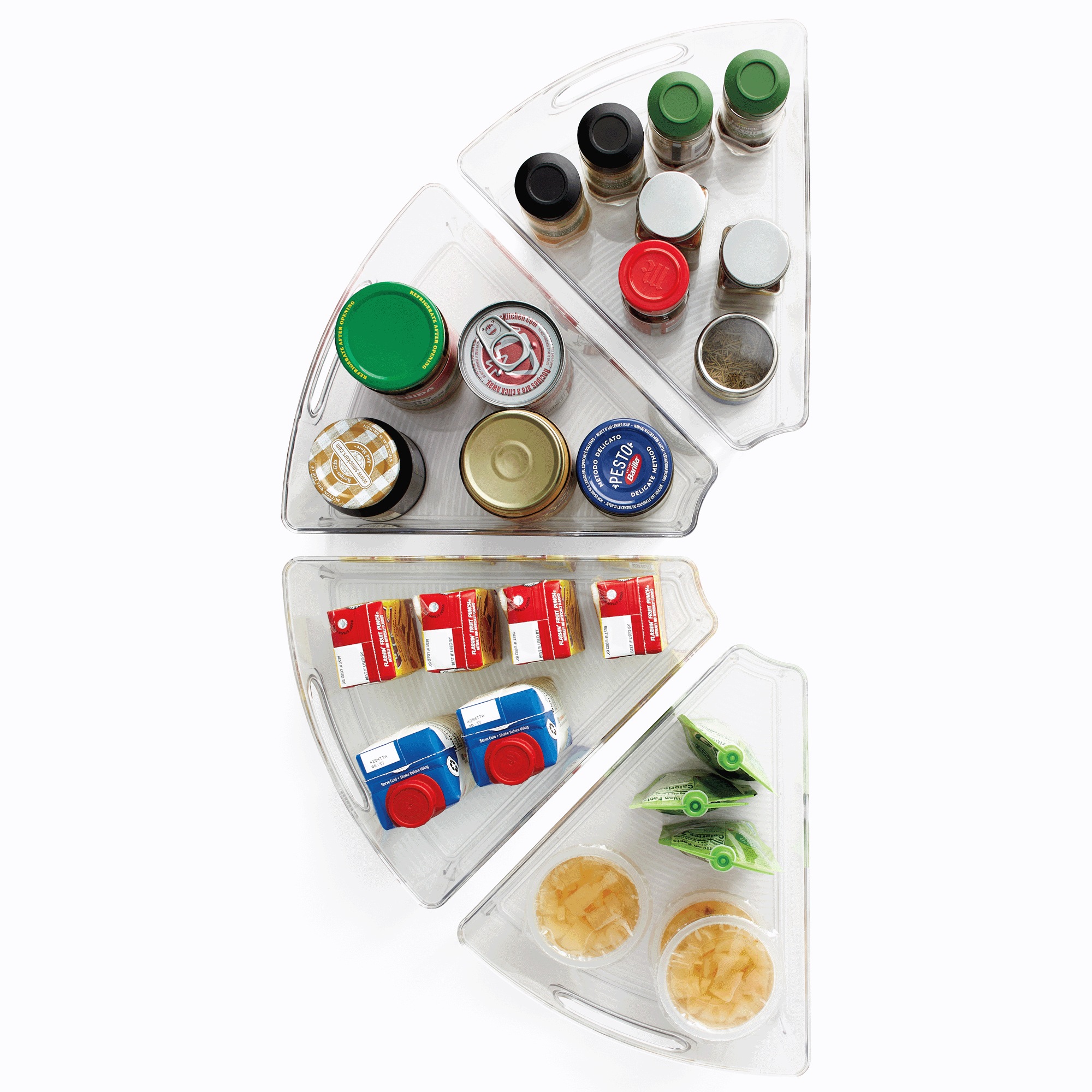 Set of 4 Lazy Susan Storage Containers