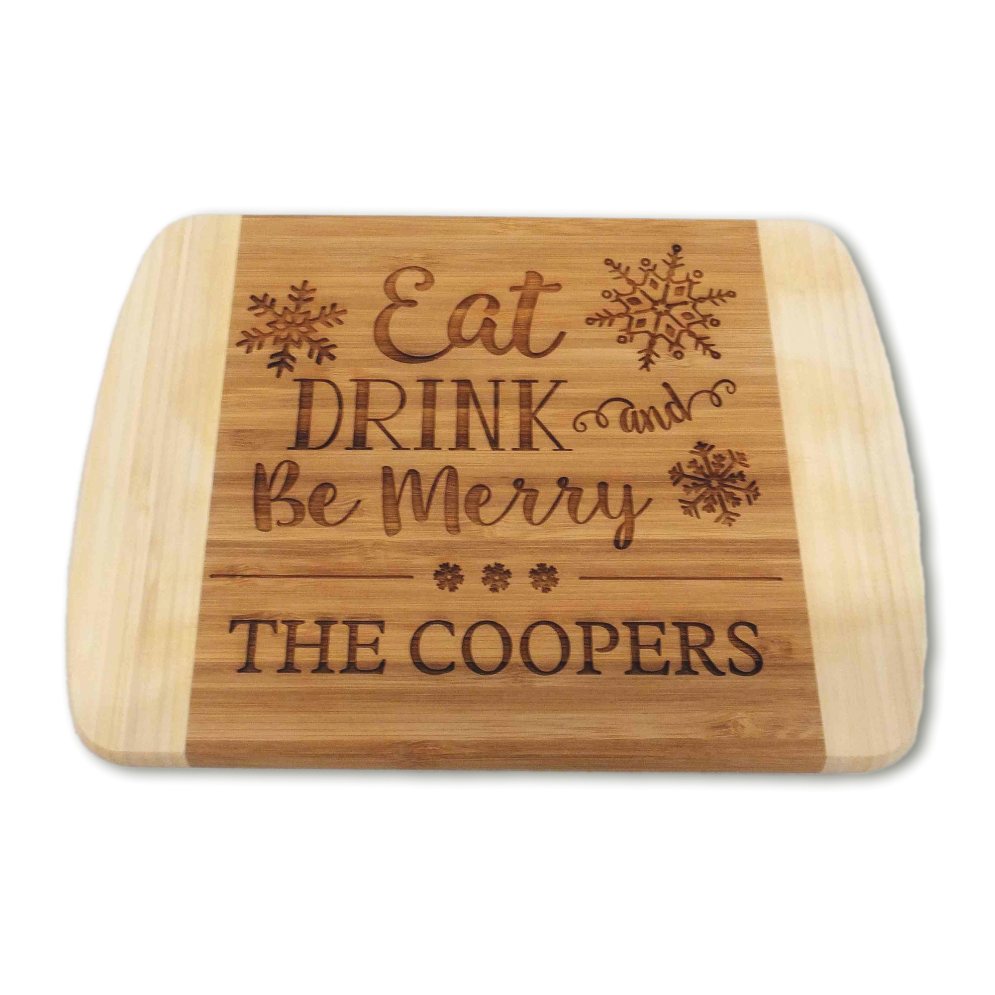 Eat, Drink and Be Merry Personalized Bamboo Cutting Board