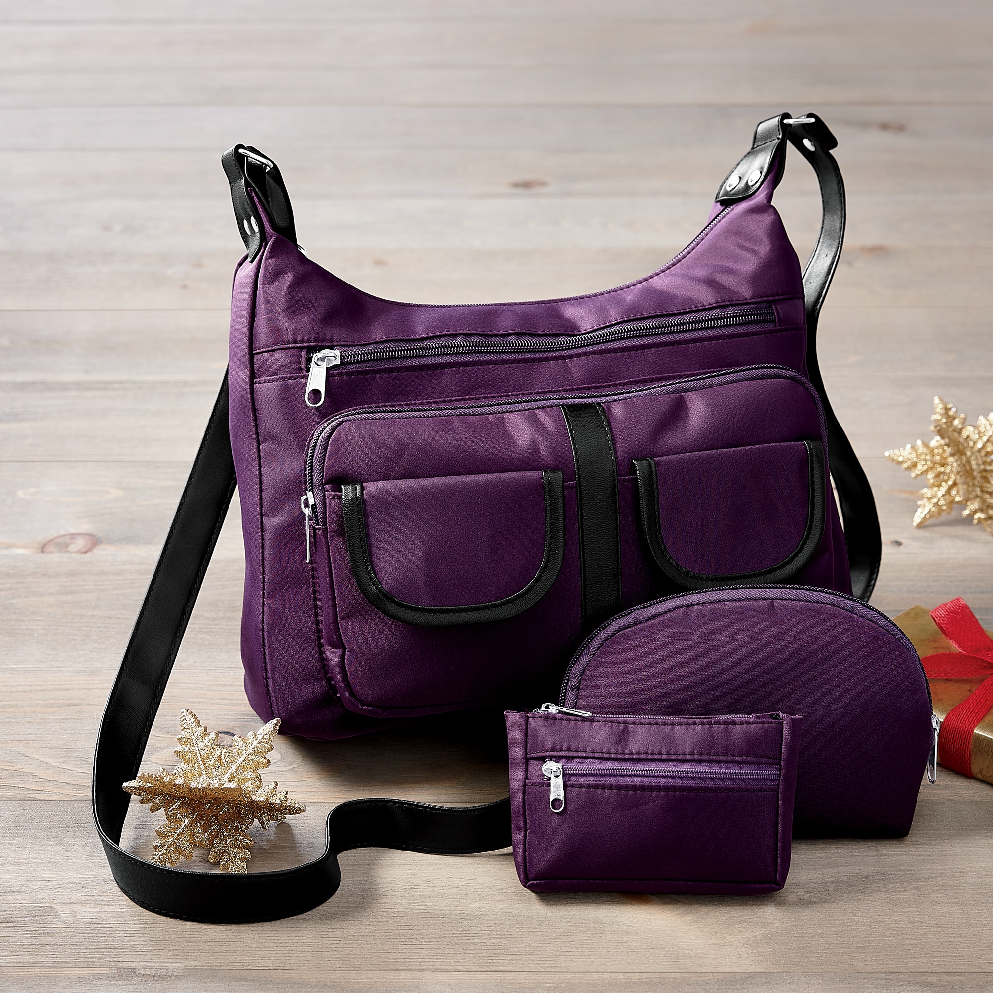 3-Piece Multi-Pocket Satchel Set 6 3-Piece Multi-Pocket Satchel Set