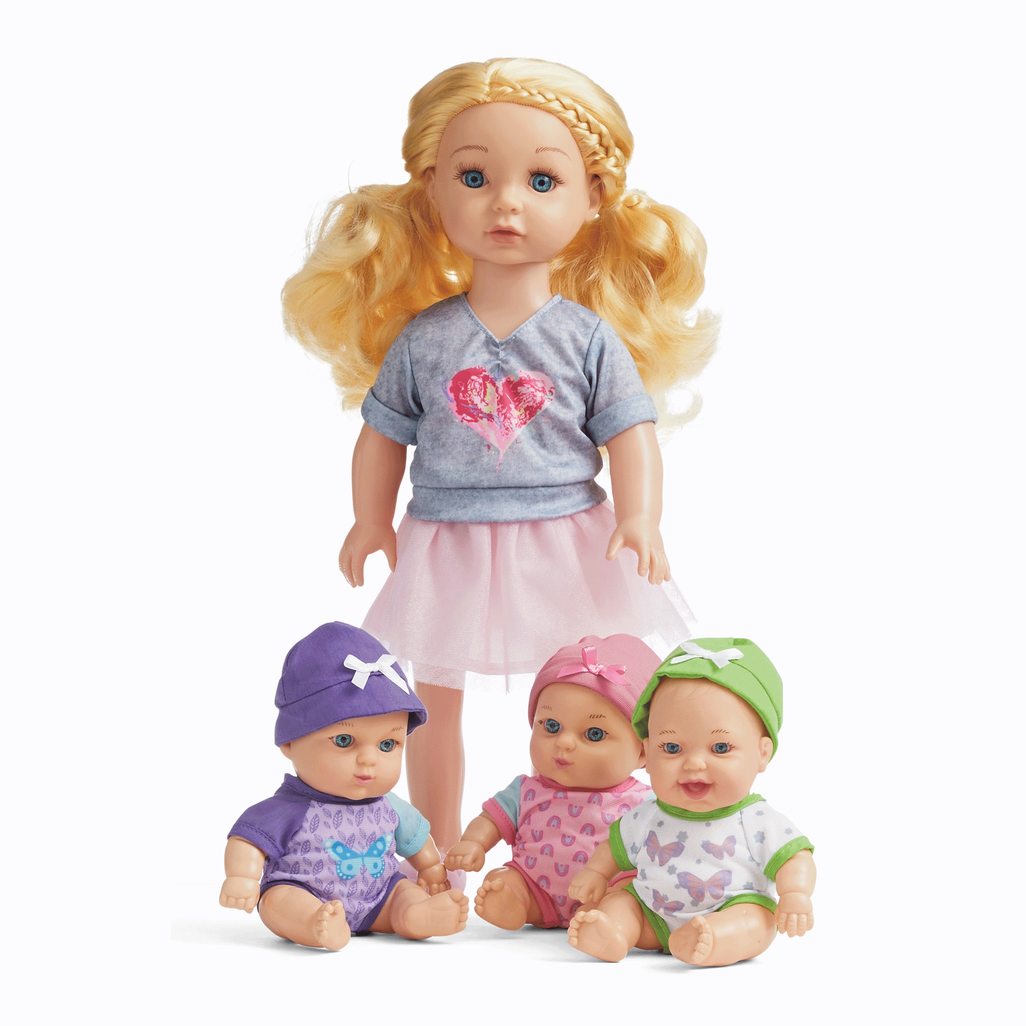 Busy Babysitter Doll and 3 Baby Dolls