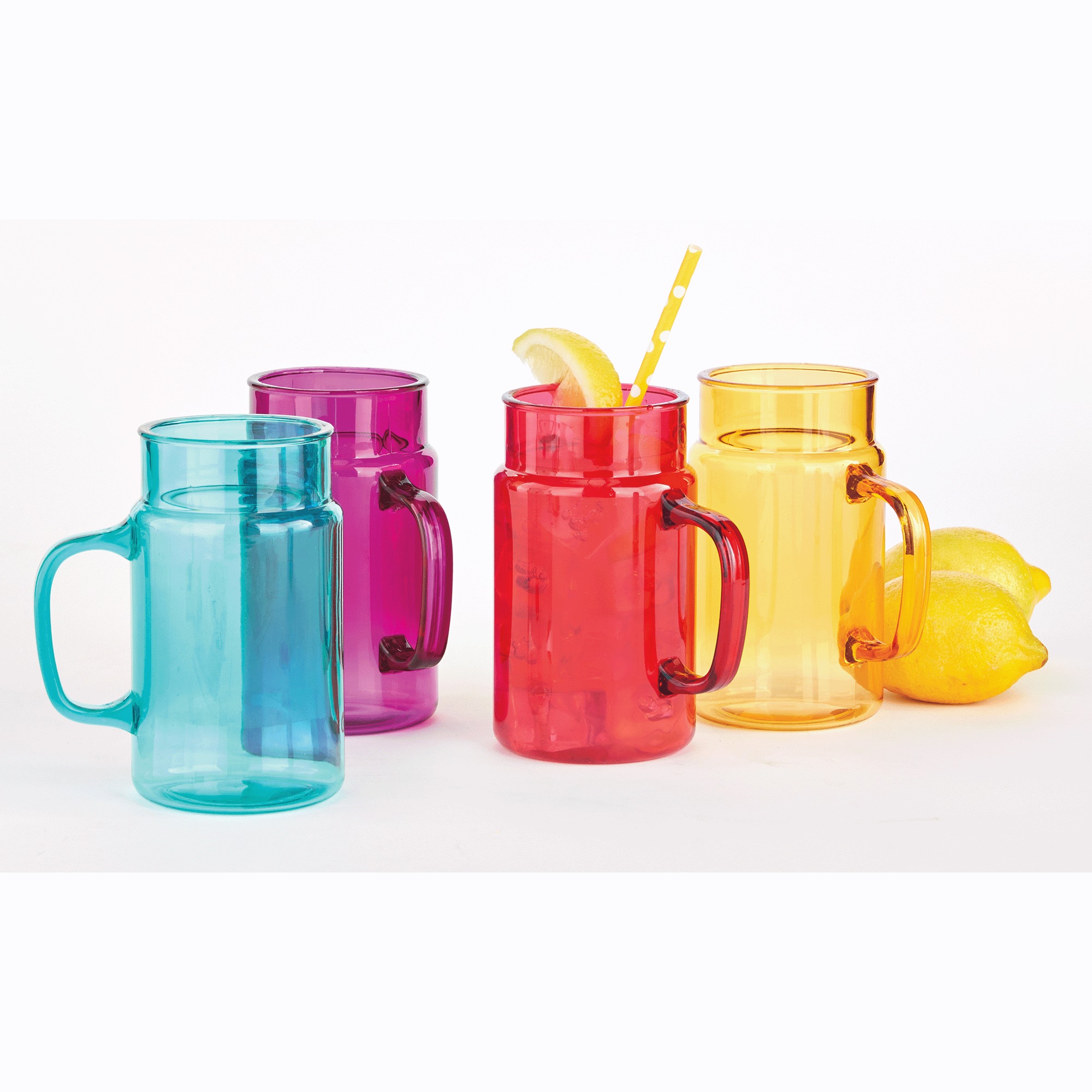 Set of 4 Assorted Colorful Mugs