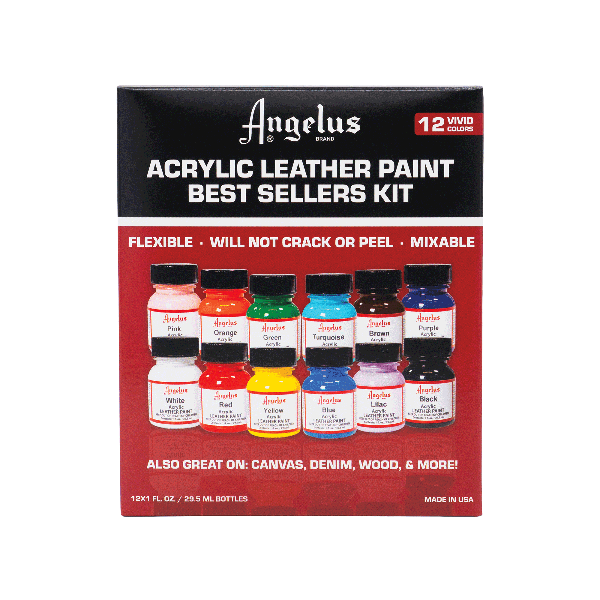 Angelus Acrylic Leather Paint Best Sellers Kit