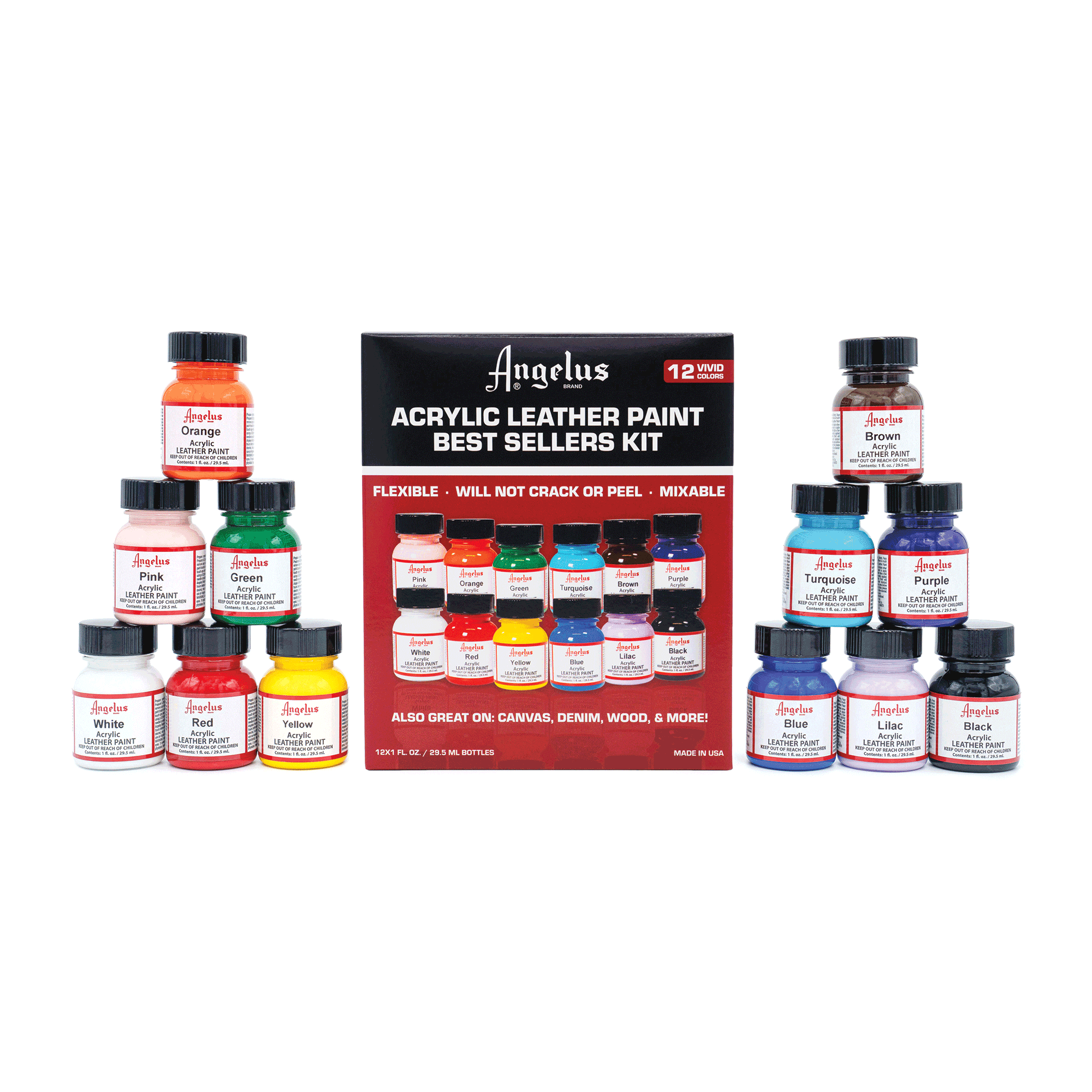 Angelus Acrylic Leather Paint Best Sellers Kit