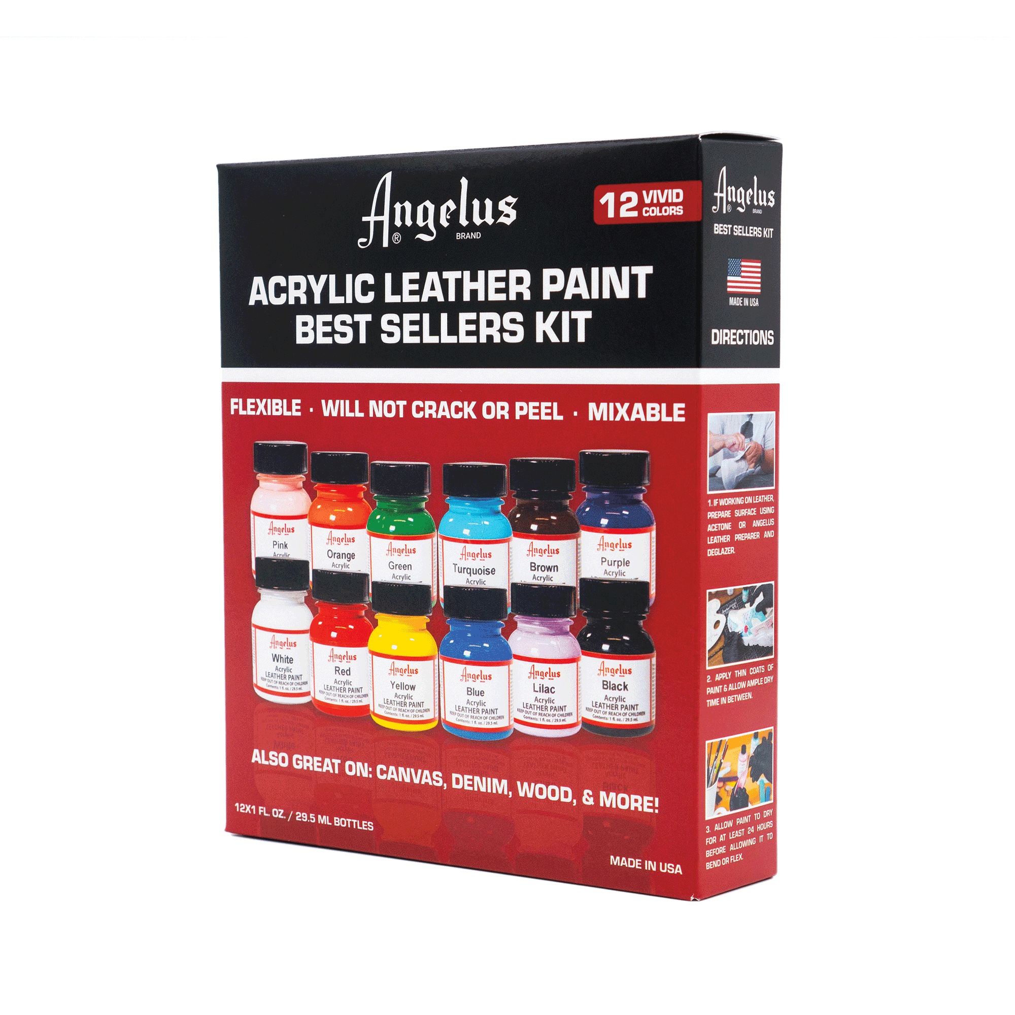Angelus Acrylic Leather Paint Best Sellers Kit 5 Angelus Acrylic Leather Paint Best Sellers Kit