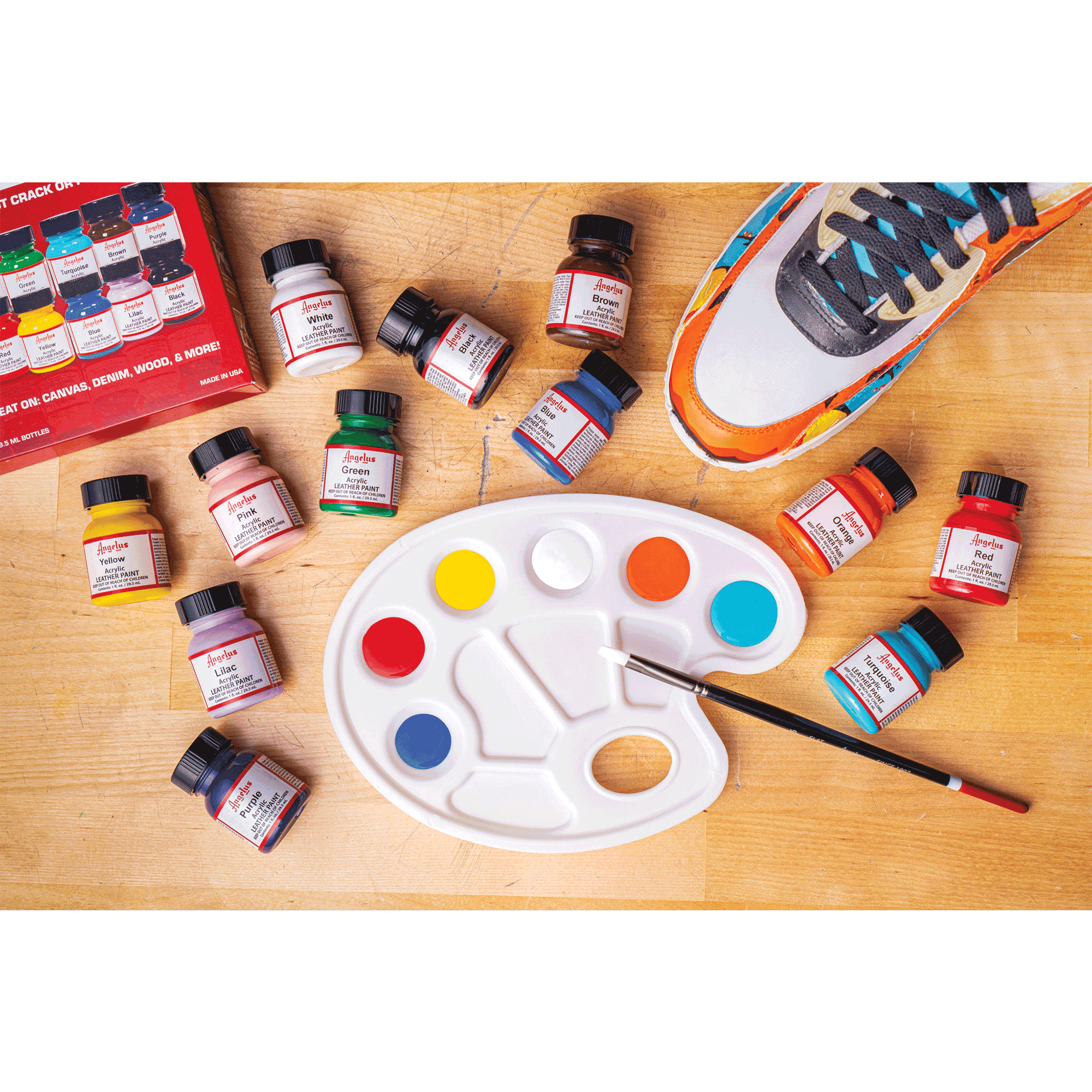 Angelus Acrylic Leather Paint Best Sellers Kit 8 Angelus Acrylic Leather Paint Best Sellers Kit