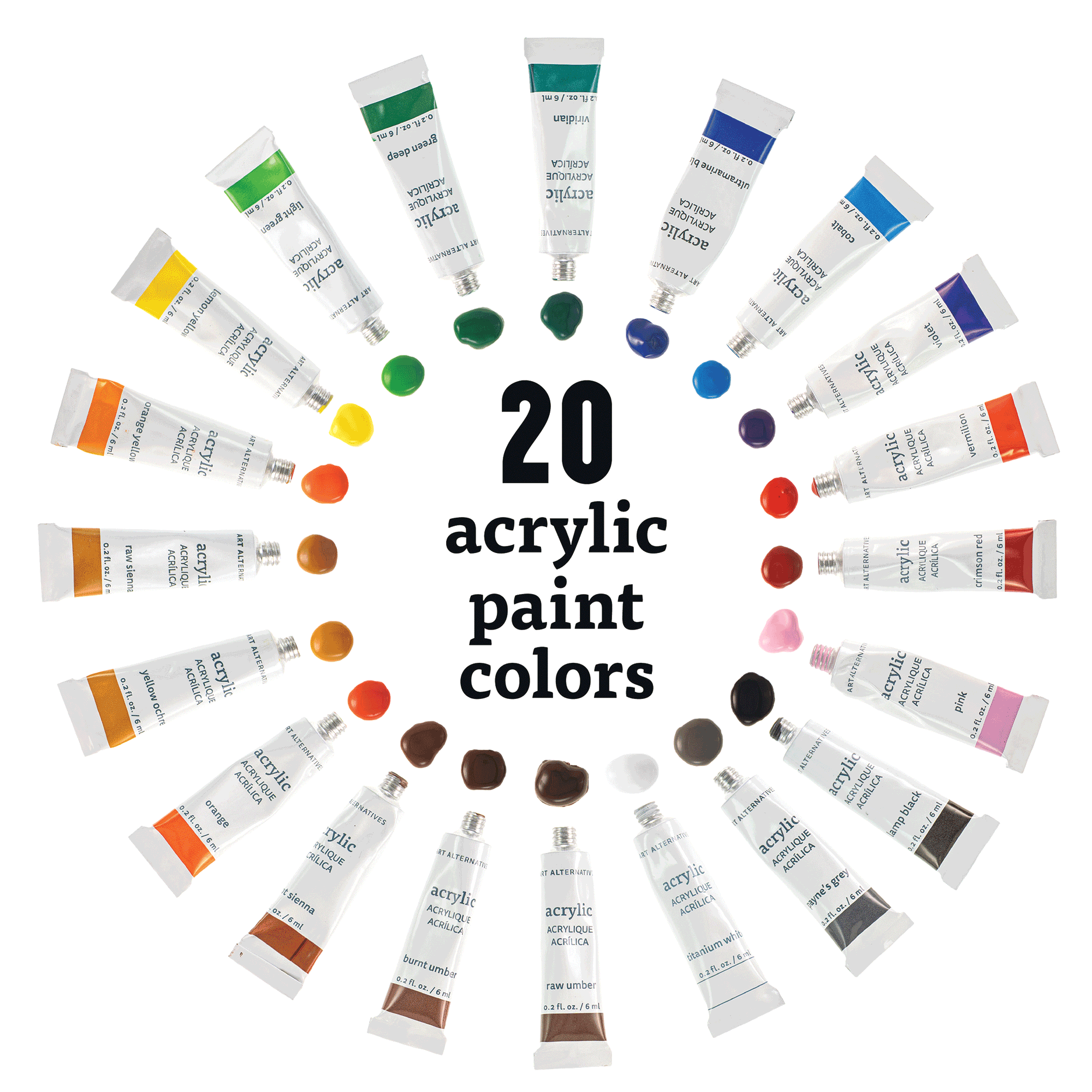 Art Alternatives 60-Piece Acrylic Art Set 3 Art Alternatives 60-Piece Acrylic Art Set