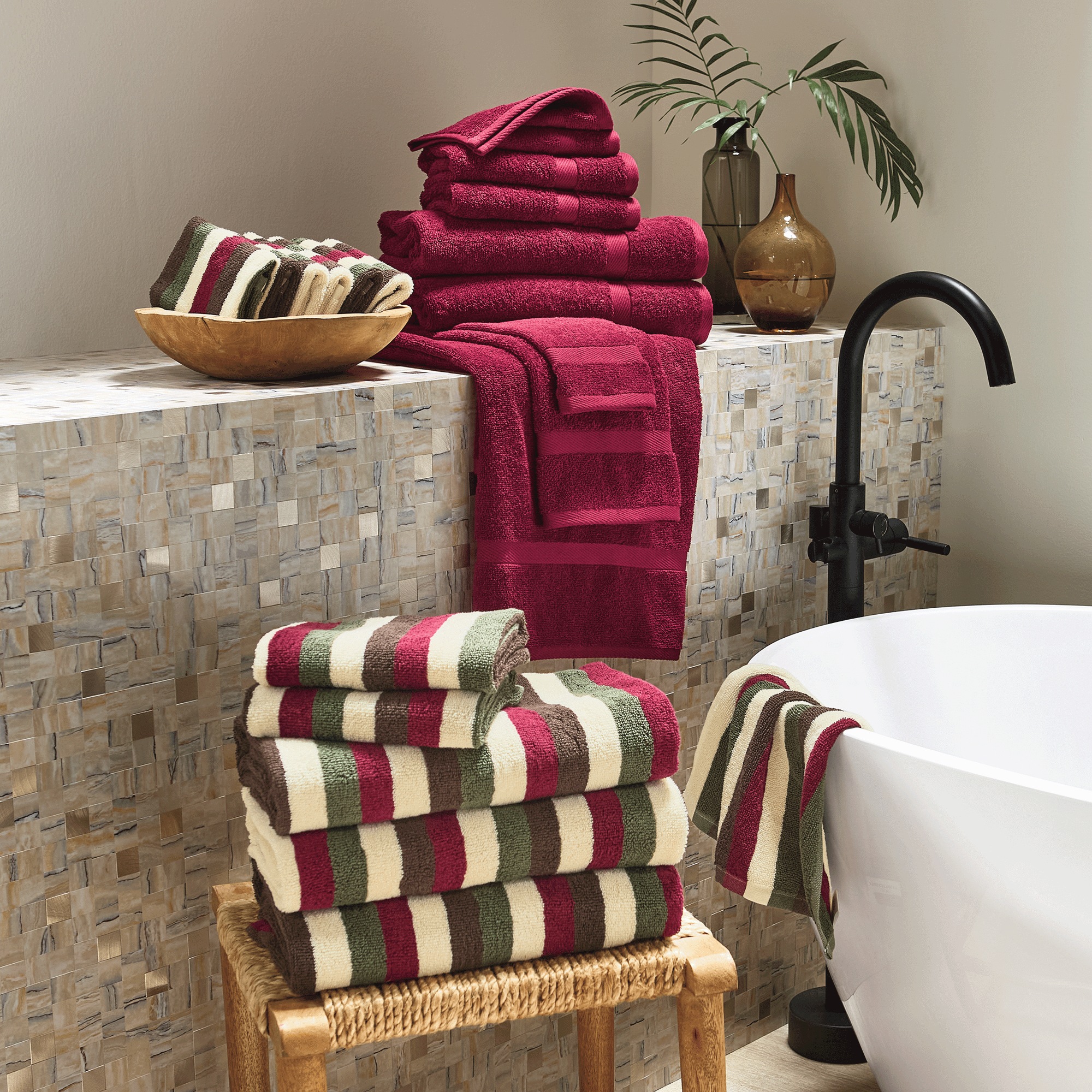 12-Piece Serene Cotton Terry Bath Towel Set