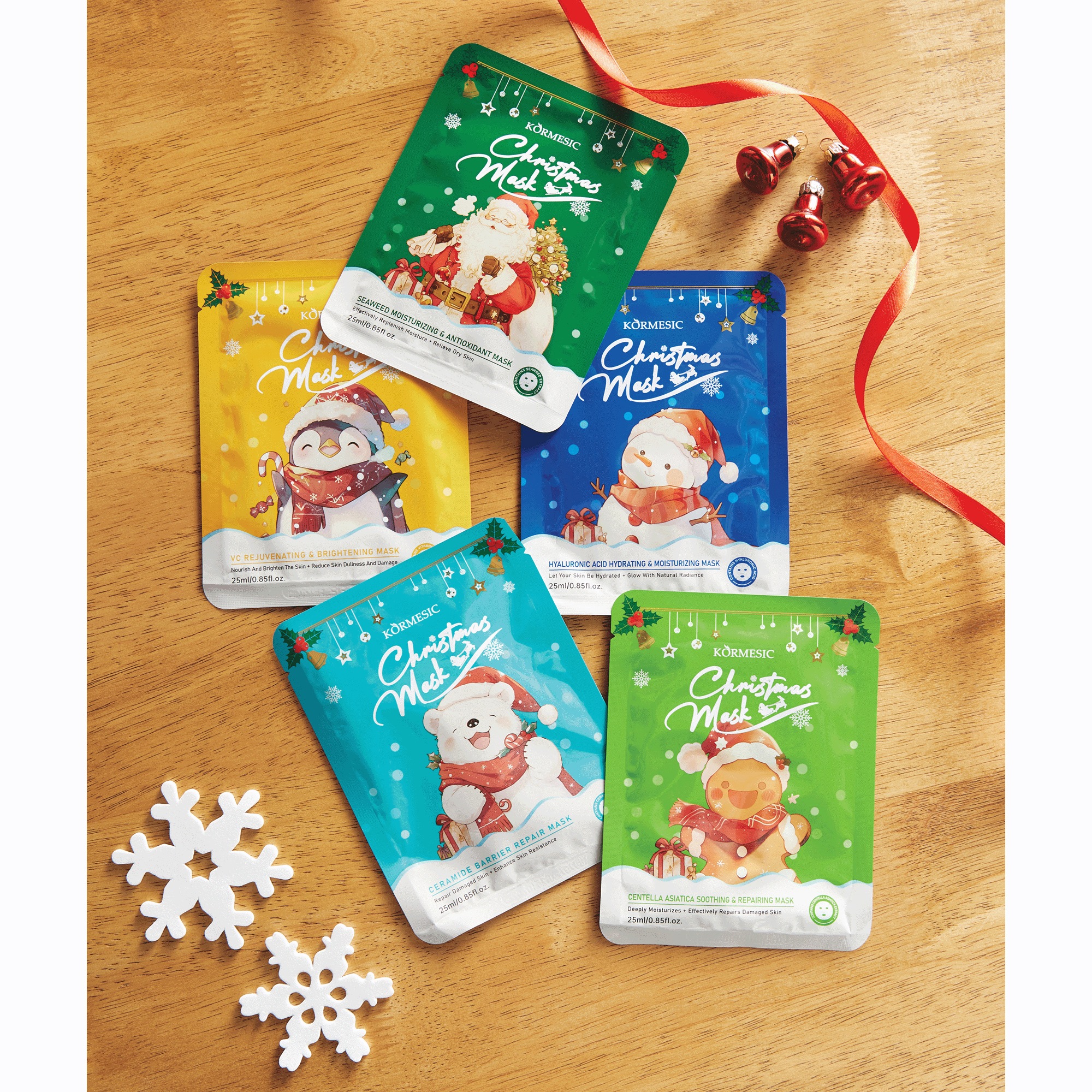 5 Pack Holiday Face Mask Set