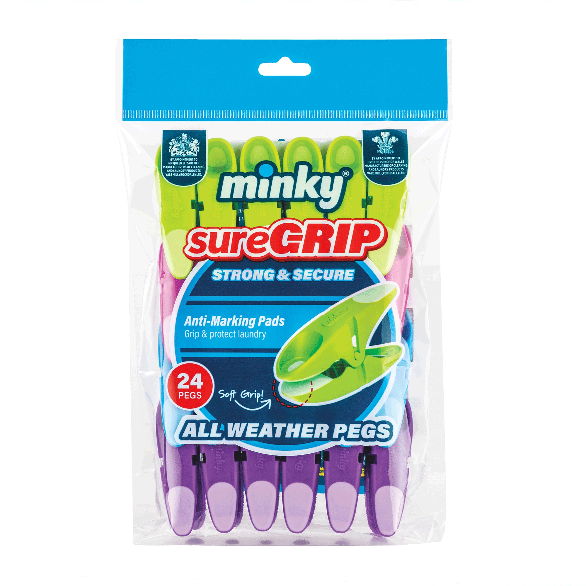 Minky SureGrip 24-Piece Clothespins