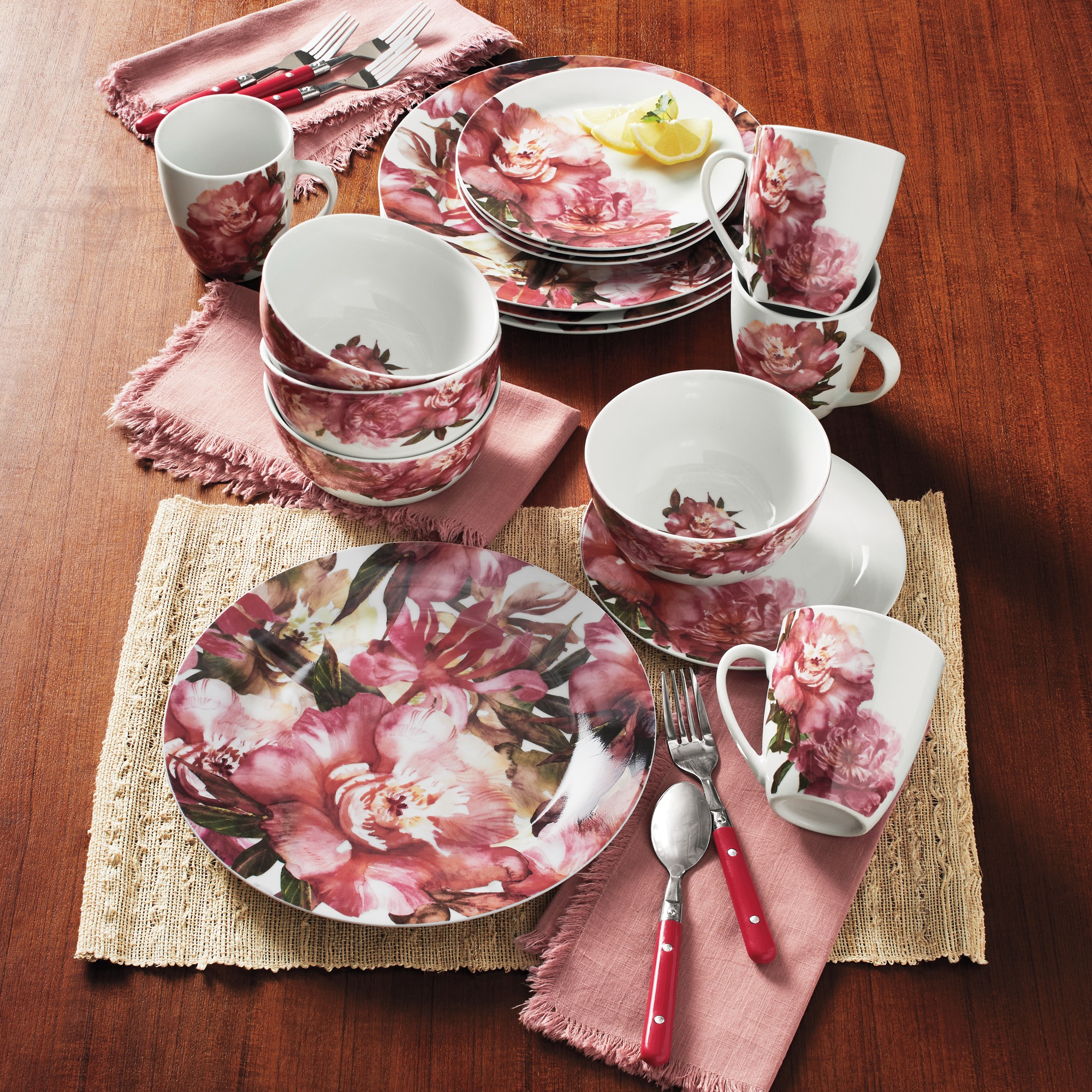 16-piece Large Floral Dinnerware Set