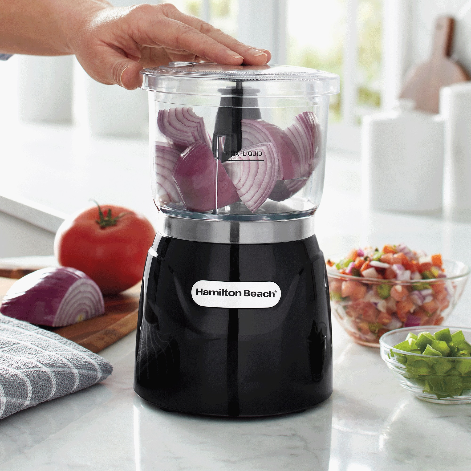 Hamilton Beach Stack & Press Food Chopper