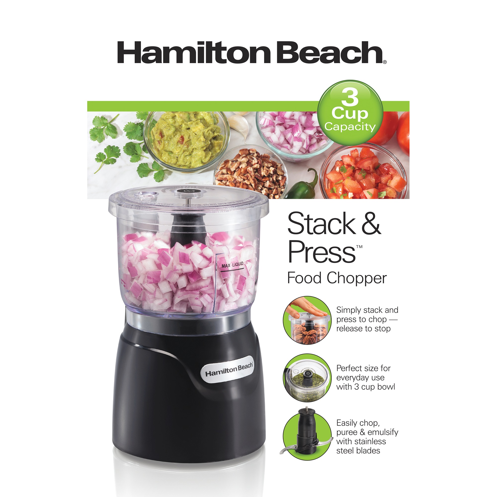 Hamilton Beach Stack & Press Food Chopper