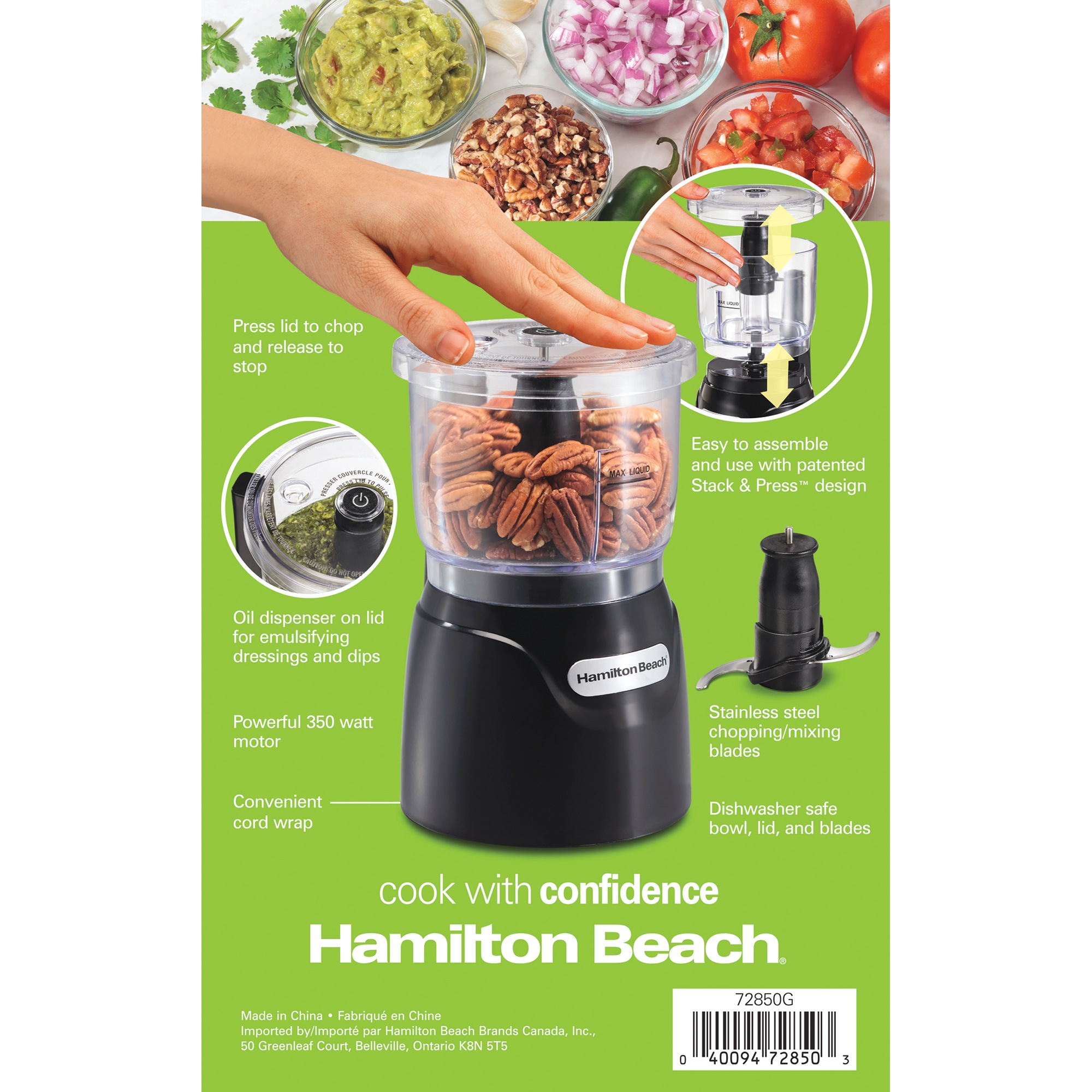 Hamilton Beach Stack & Press Food Chopper