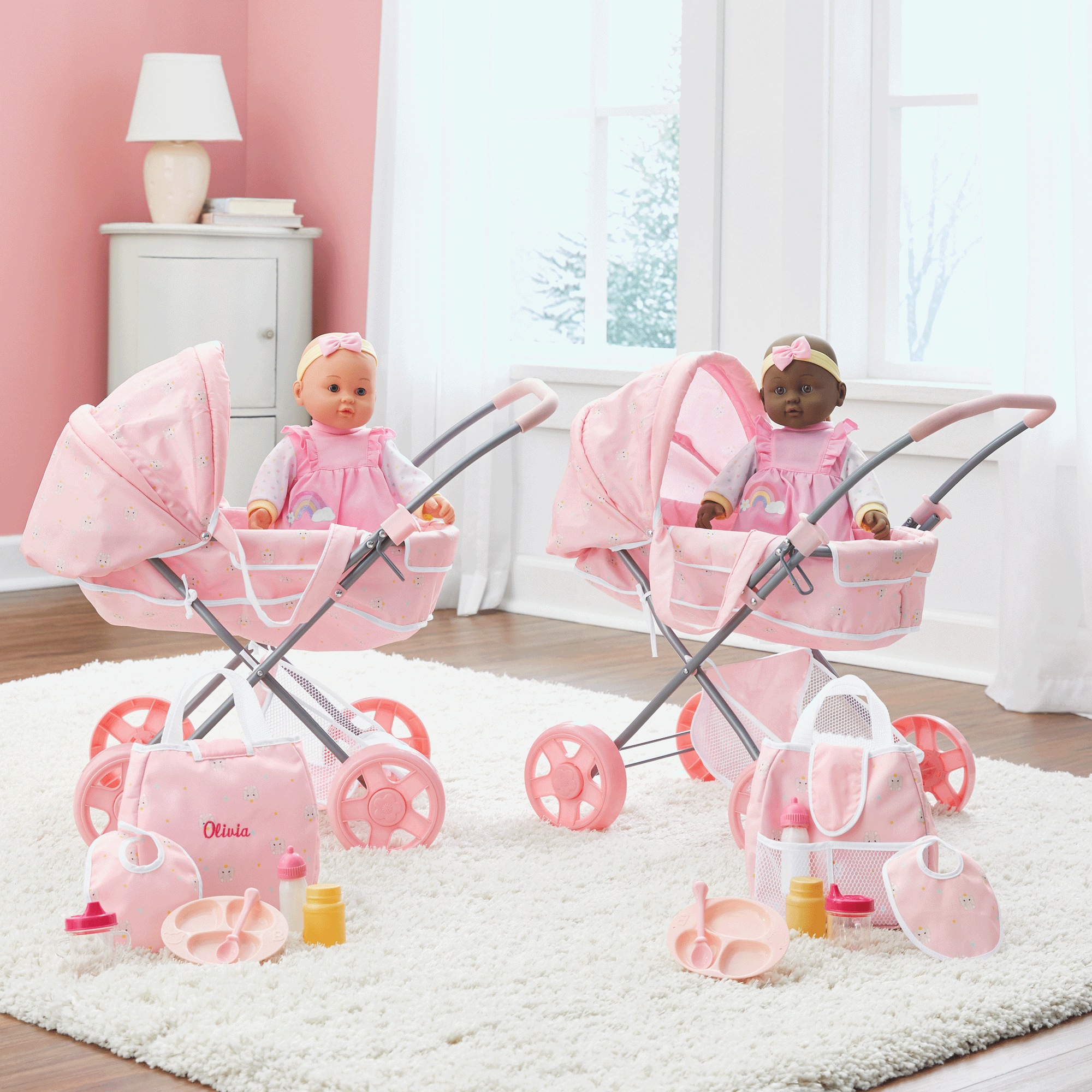 Doll with Pram Set