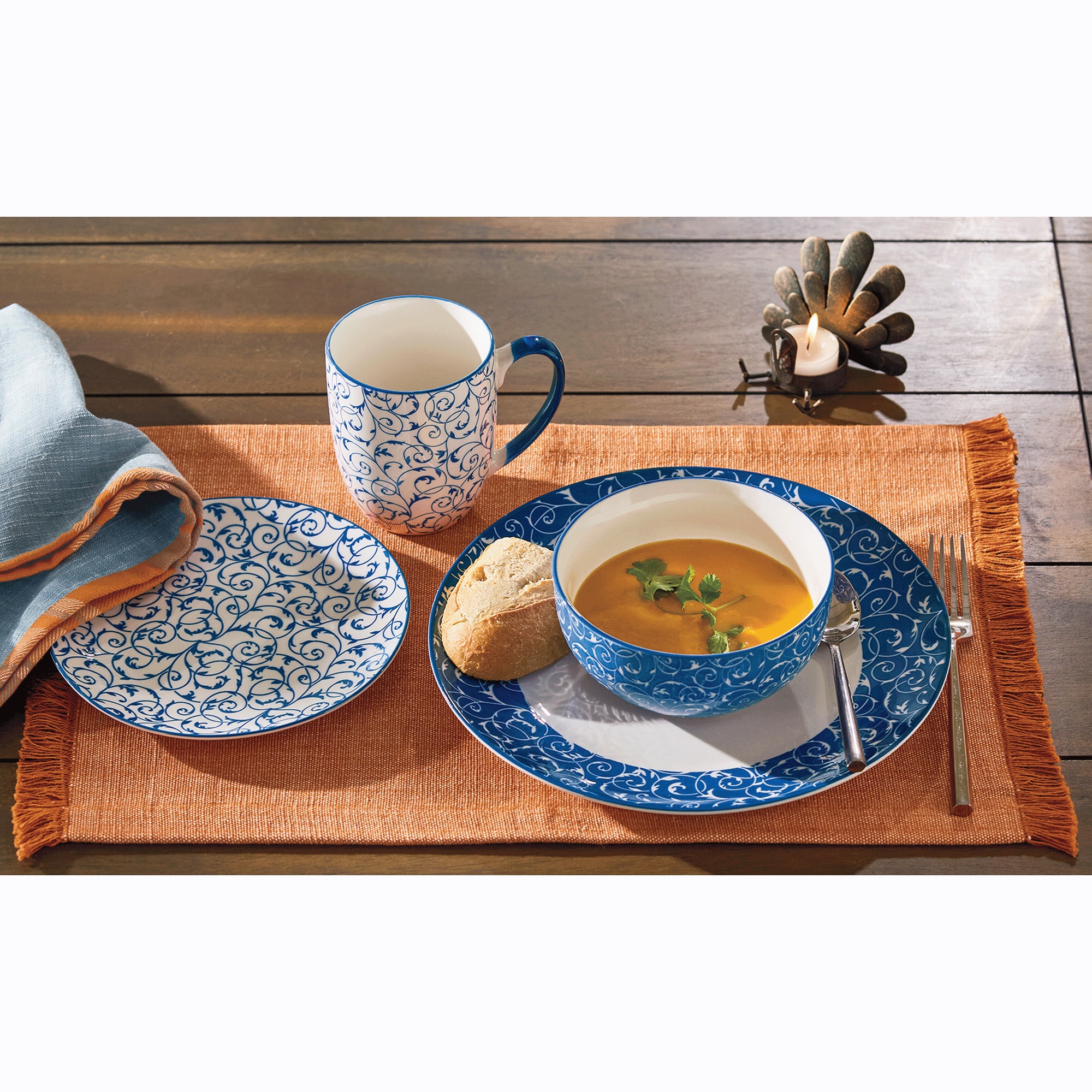 16-Piece Chinoiserie Dinnerware Set