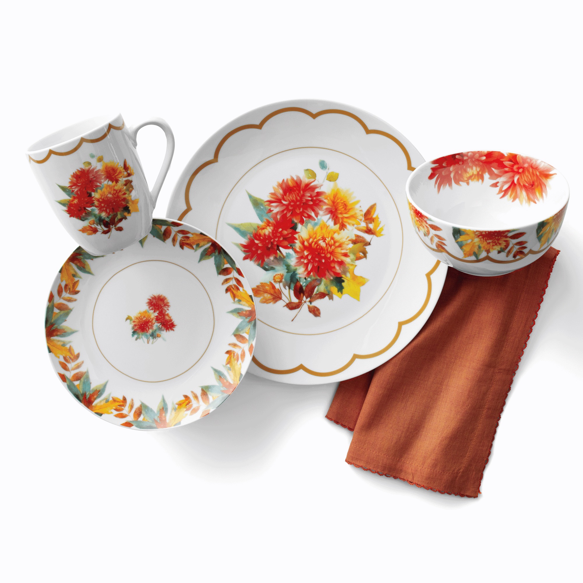 16-Piece Mum Dinnerware Set