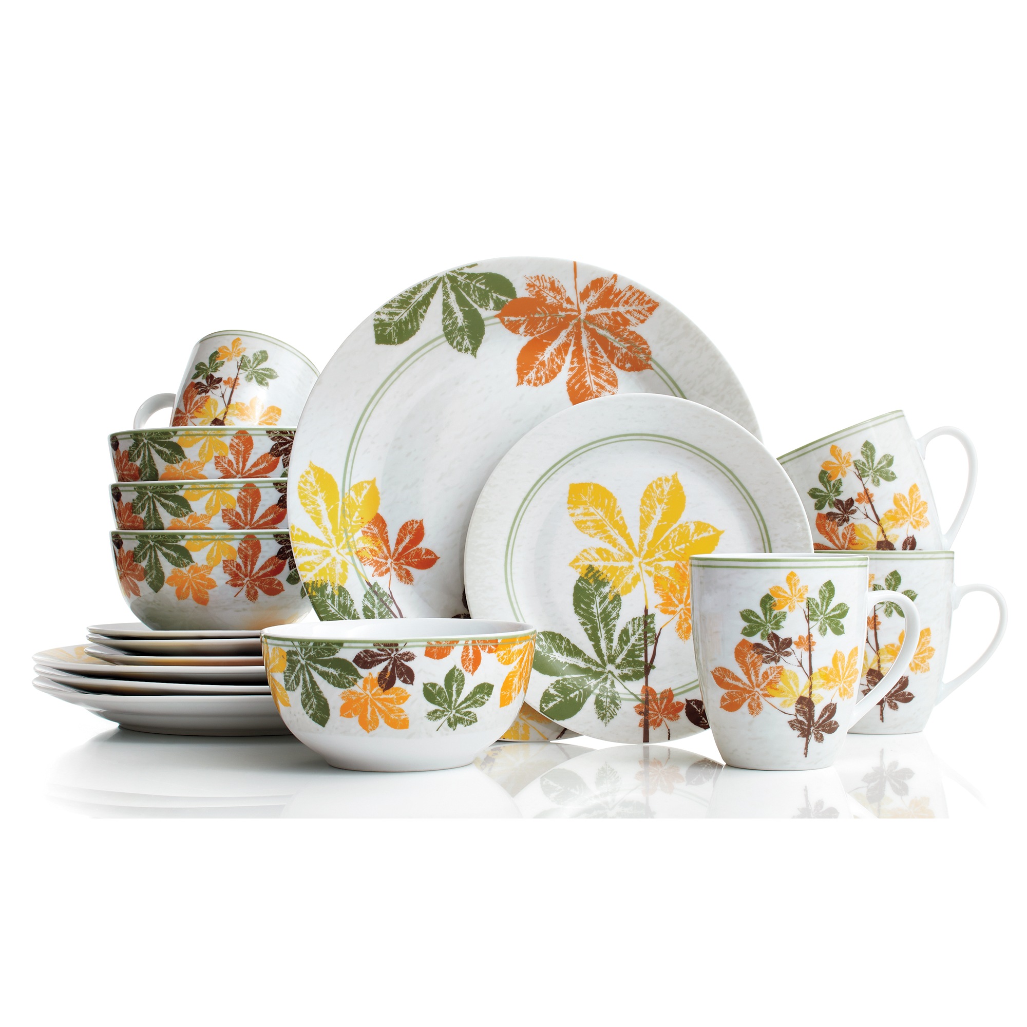 16-Piece Leaves Dinnerware Set