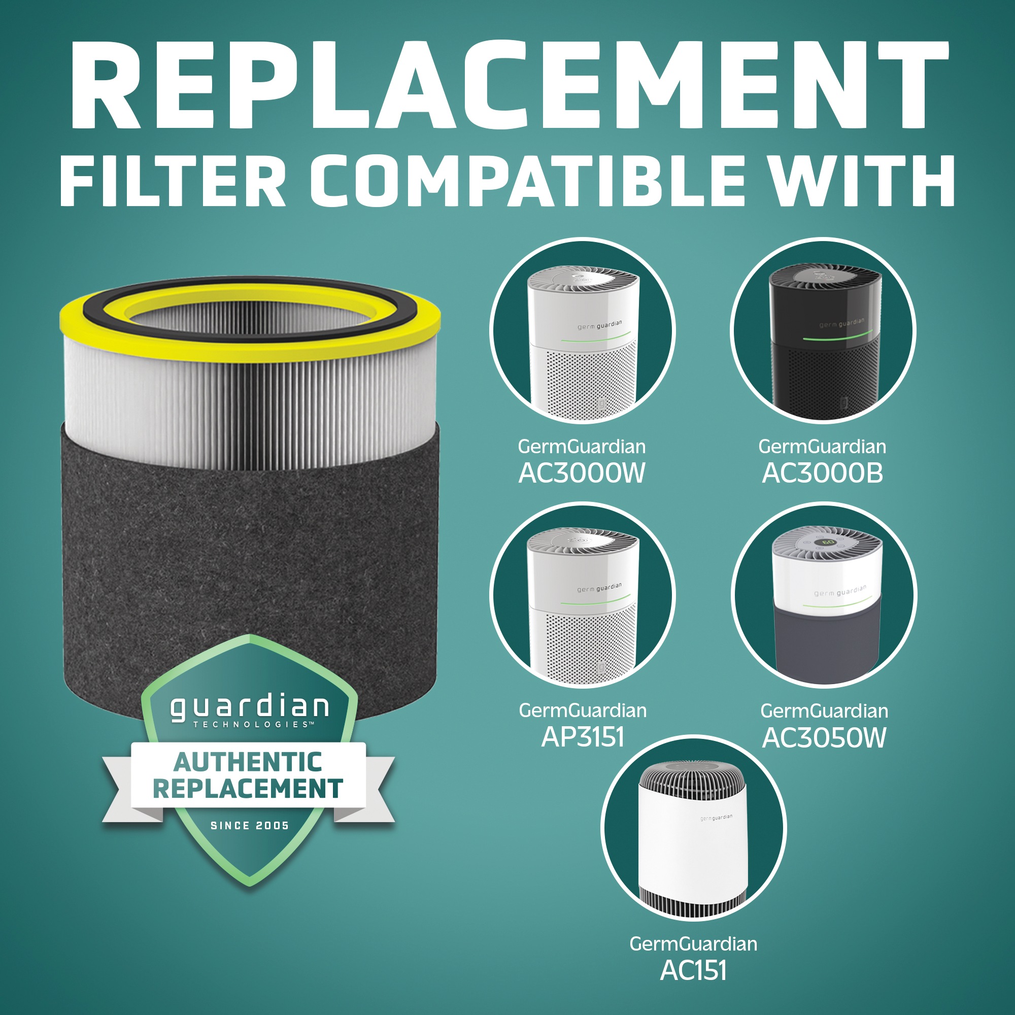 GermGuardian HEPA Pure FLT151 Replacement Combo Filter 5 GermGuardian HEPA Pure FLT151 Replacement Combo Filter