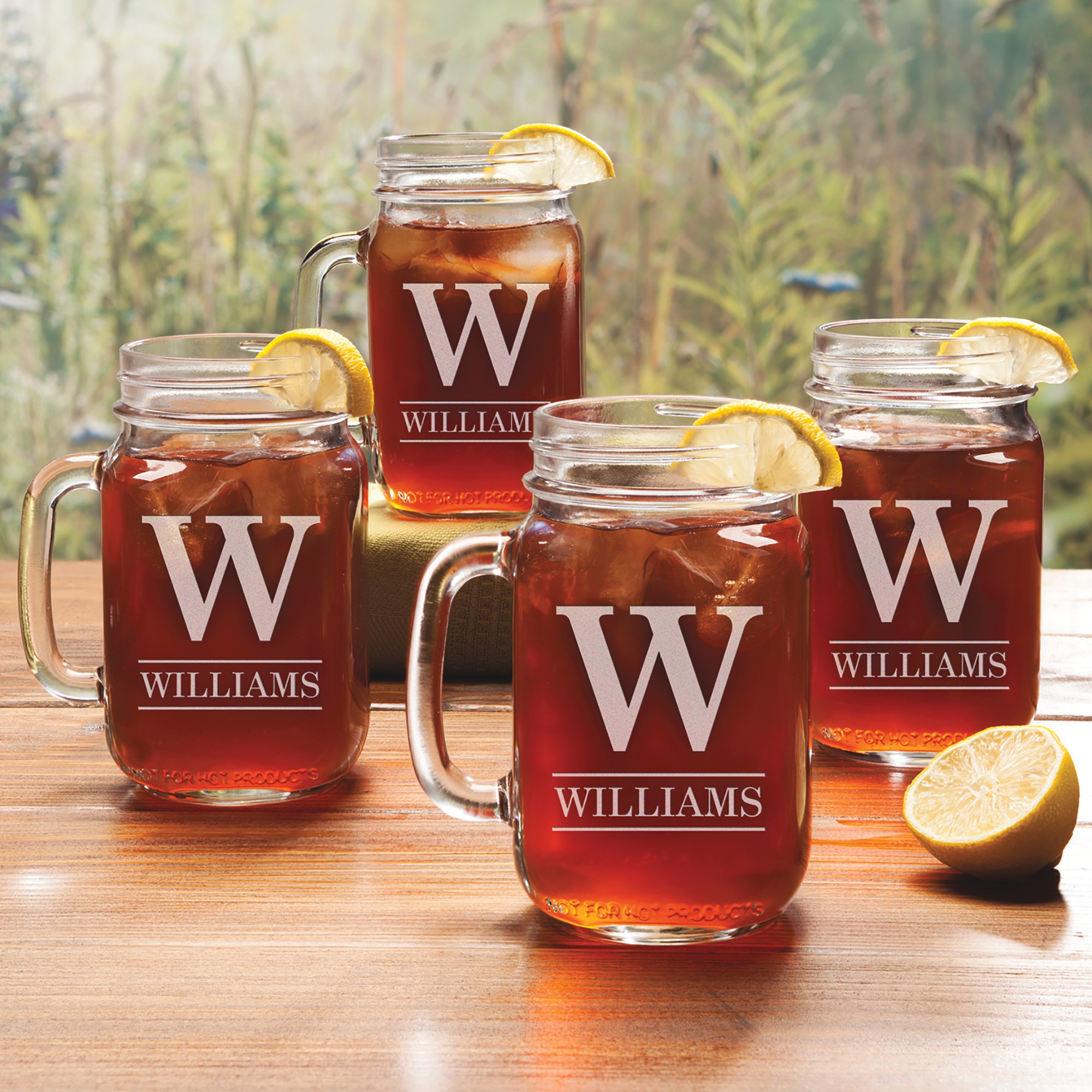 Set of 4 Personalized Mason Jar Glasses