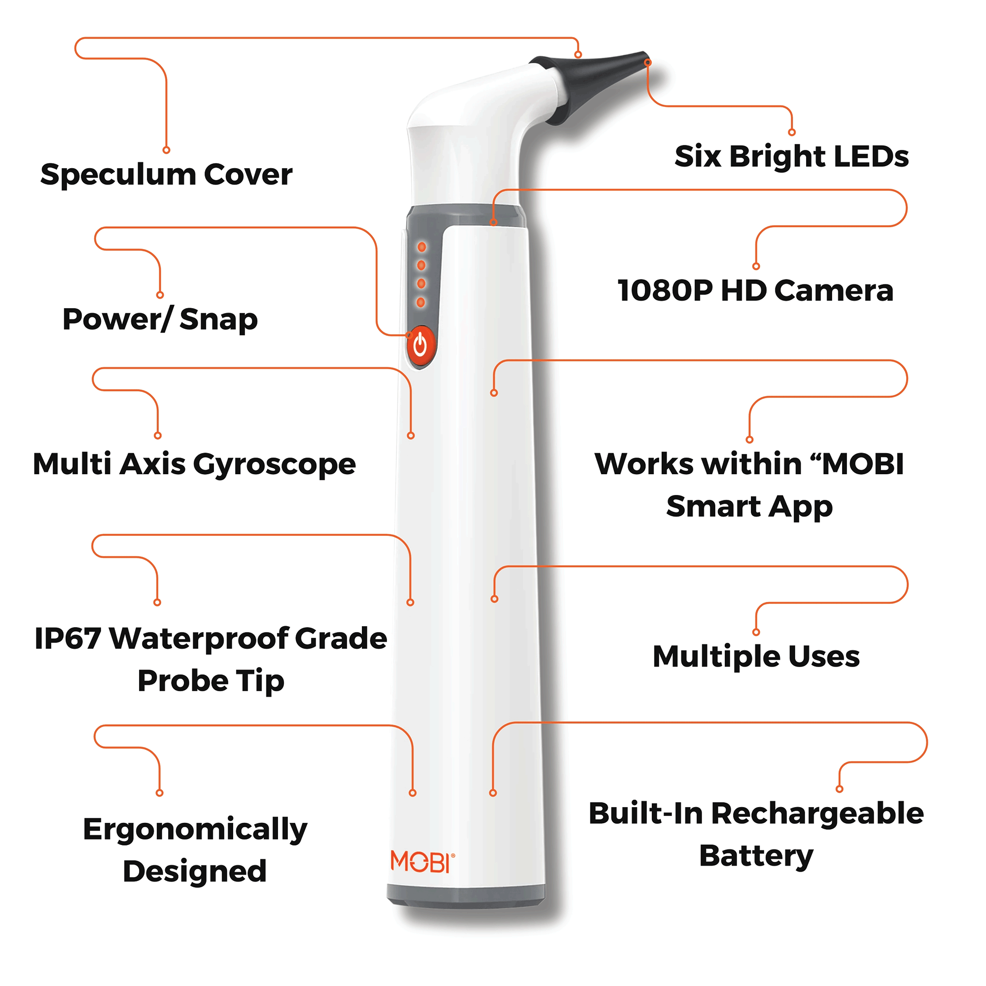Mobi Smart Ear, Nose & Throat Otoscope 3 Mobi Smart Ear, Nose & Throat Otoscope