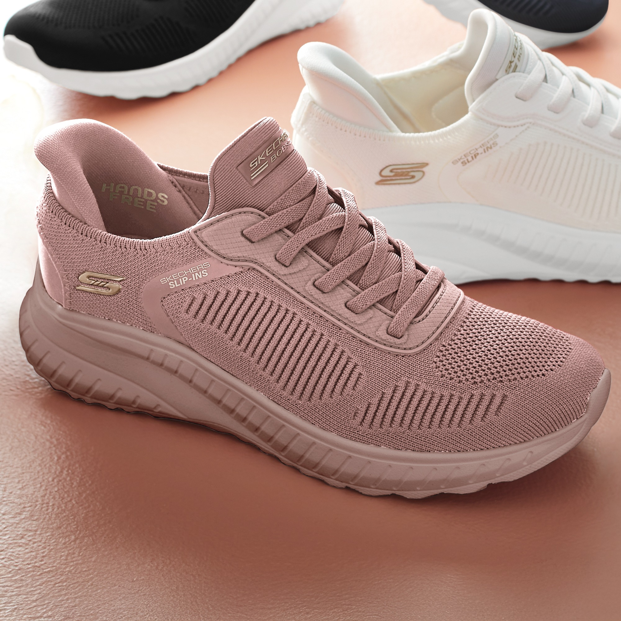 BOBS Womenâs Sport Squad Chaos Slip-Ins by Skechers 8 BOBS Womenâs Sport Squad Chaos Slip-Ins by Skechers