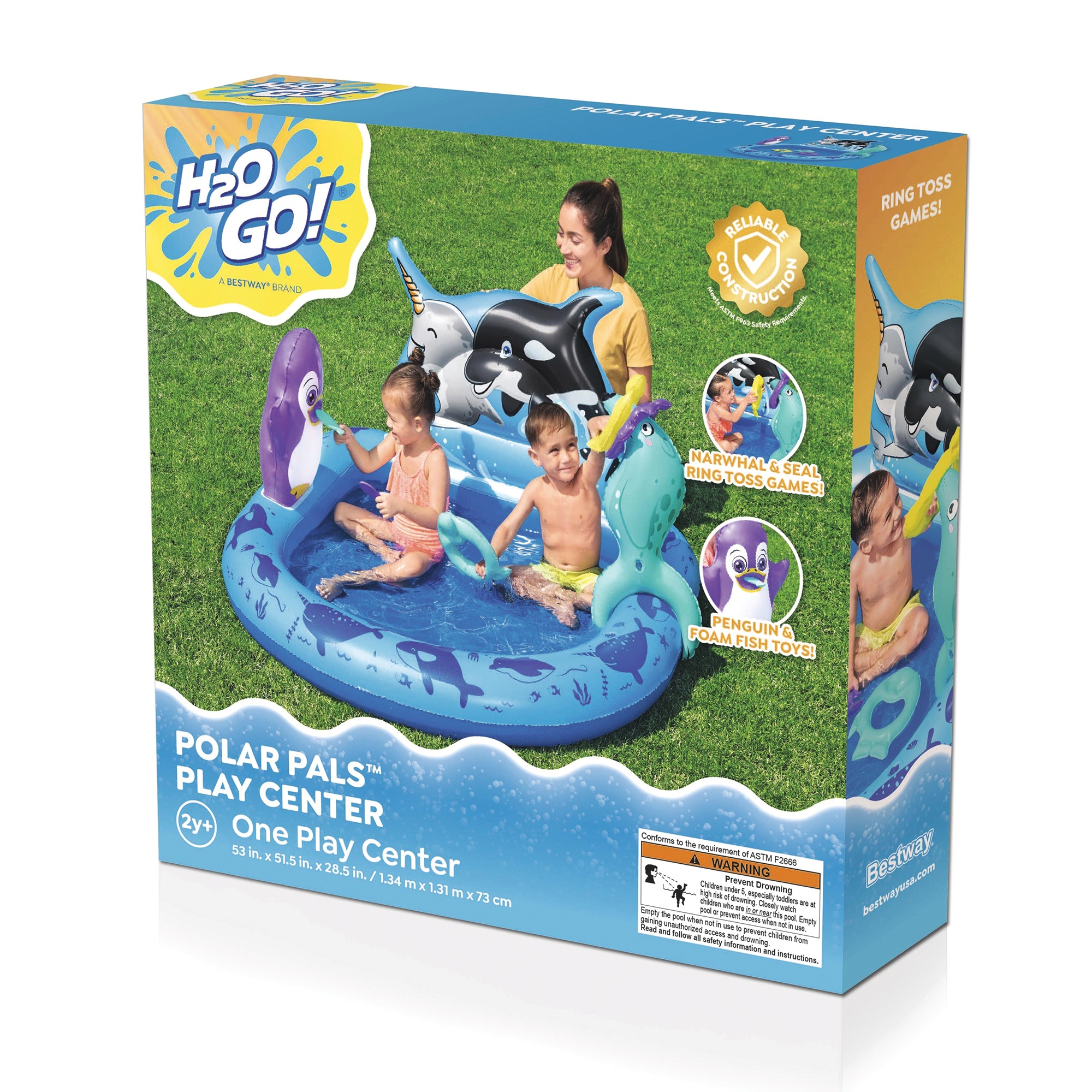 Bestway H2OGO! Polar Pals Kids Inflatable Water Play Center 8 Bestway H2OGO! Polar Pals Kids Inflatable Water Play Center