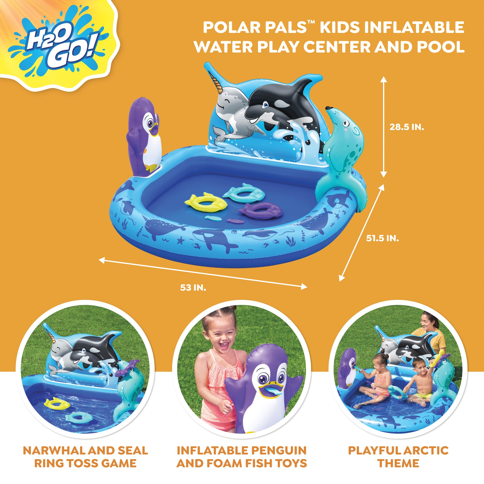 Bestway H2OGO! Polar Pals Kids Inflatable Water Play Center 9 Bestway H2OGO! Polar Pals Kids Inflatable Water Play Center