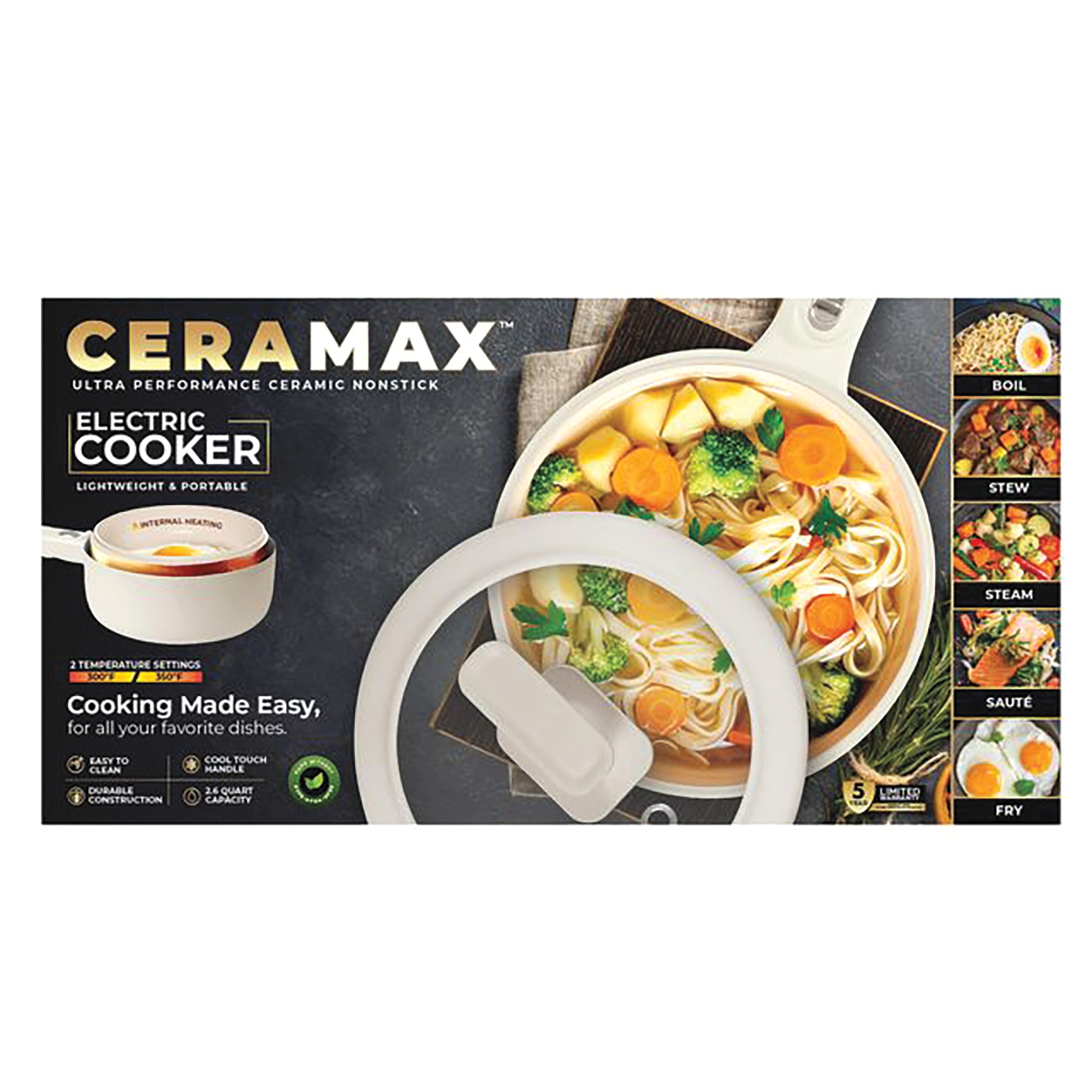 Ceramax 2.6-qt. Electric Cooker