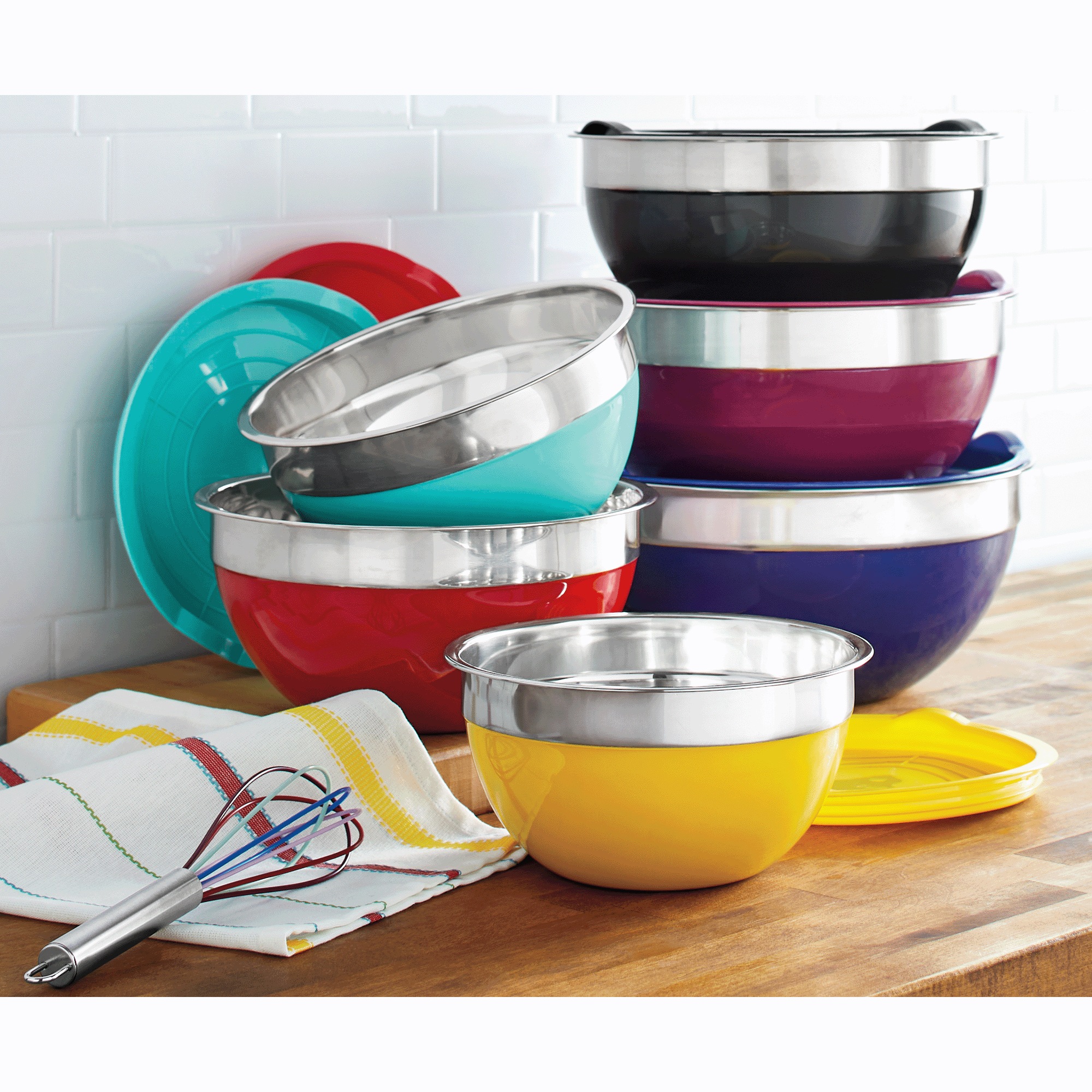 12-Piece Multicolor Mixing Bowl Set